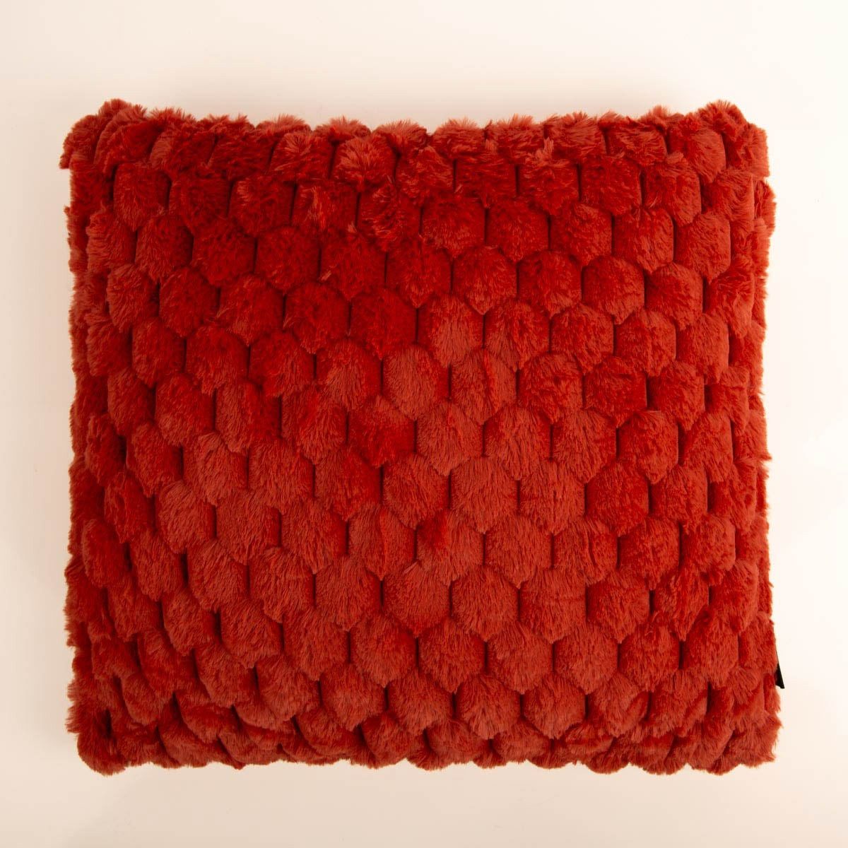 SCHÖNER LEBEN. Fellkissen Kuschelkissen 3D Knubbel marsala rotbraun 45x45cm