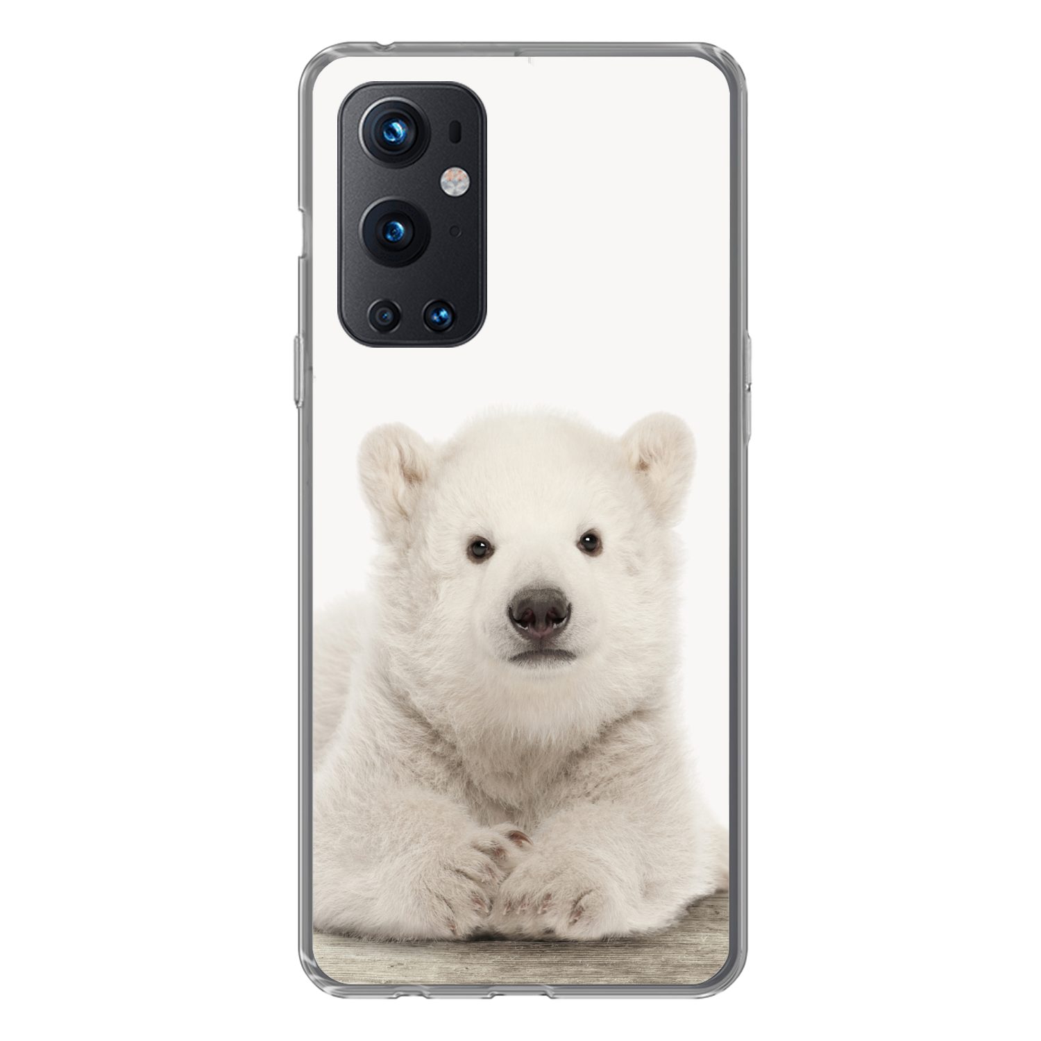 MuchoWow Handyhülle für OnePlus 9 Pro Eisbär - Tiere - Kinder - Weiß - Jungen - Mädchen, Phone Case, Silikon, Schutzhülle Dünn