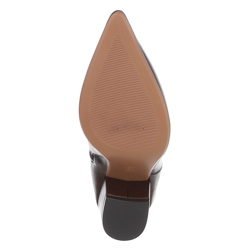 Ital-Design Damen Stiefelette spitz mit Blockabsatz und Reißverschluss Westernstiefelette (91742487) Blockabsatz Stiefeletten in Braun