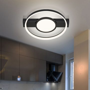 Briloner Leuchten LED Deckenleuchte, LED-Leuchtmittel fest verbaut, Warmweiß, LED Deckenleuchte Wohnzimmerlampe Stufendimmer Metall schwarz L 43,5cm