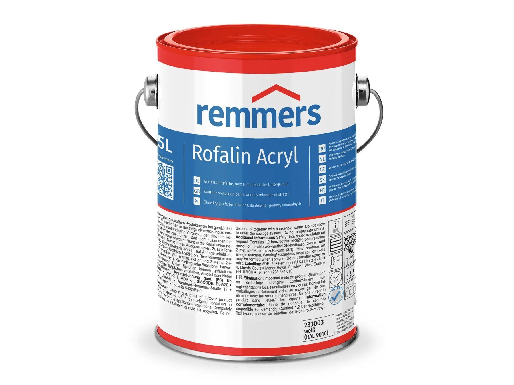 Remmers Wetterschutzfarbe Rofalin Acryl weiß (RAL 9016)