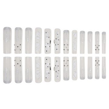 YRIIOMO Kunstfingernägel Lange Wasserpfeifennägel, Schmetterlingsnägel, Diamant-Glitzerpulver, künstliche Nägel
