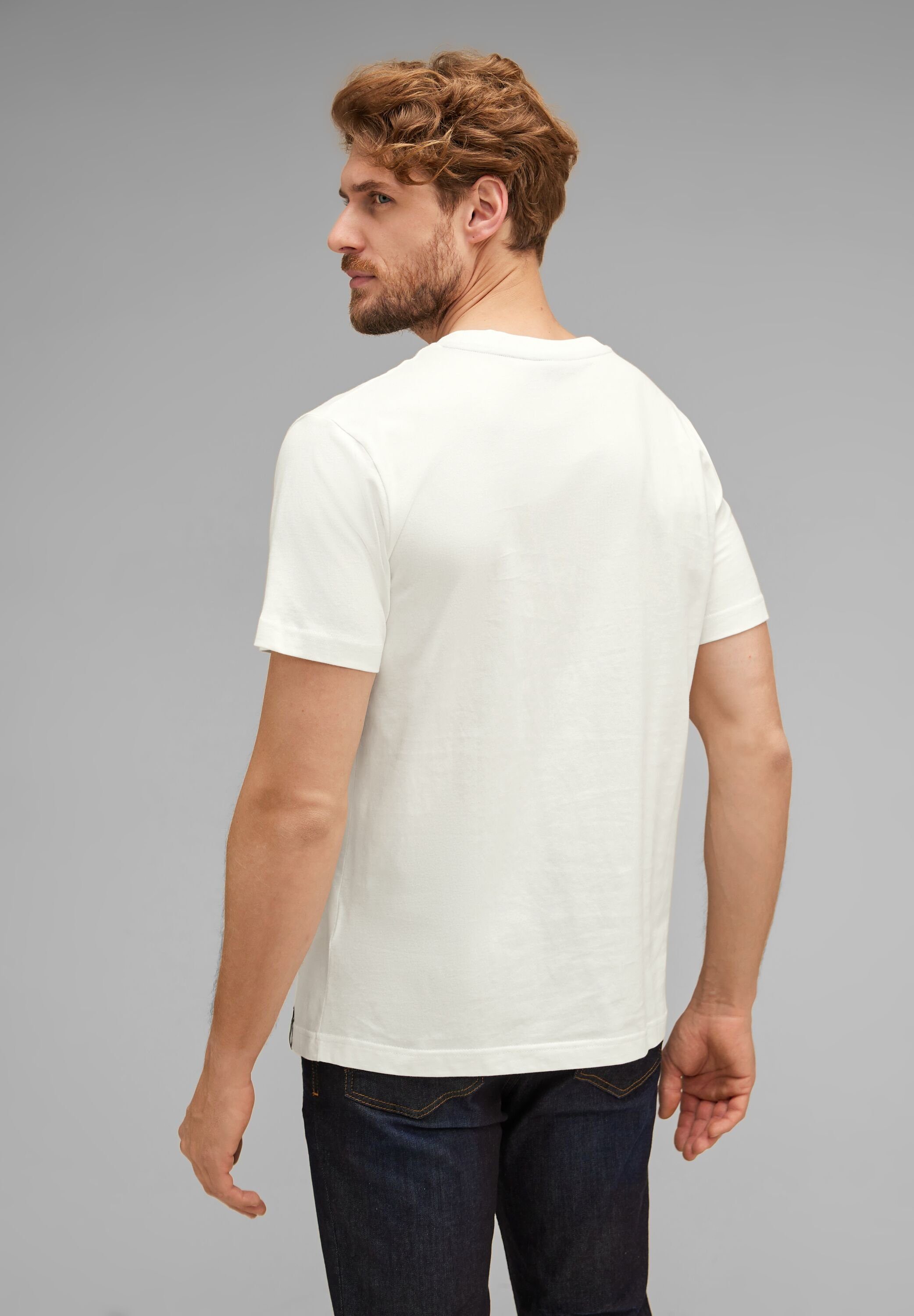 ONE MEN T-Shirt white wool STREET reiner Baumwolle aus