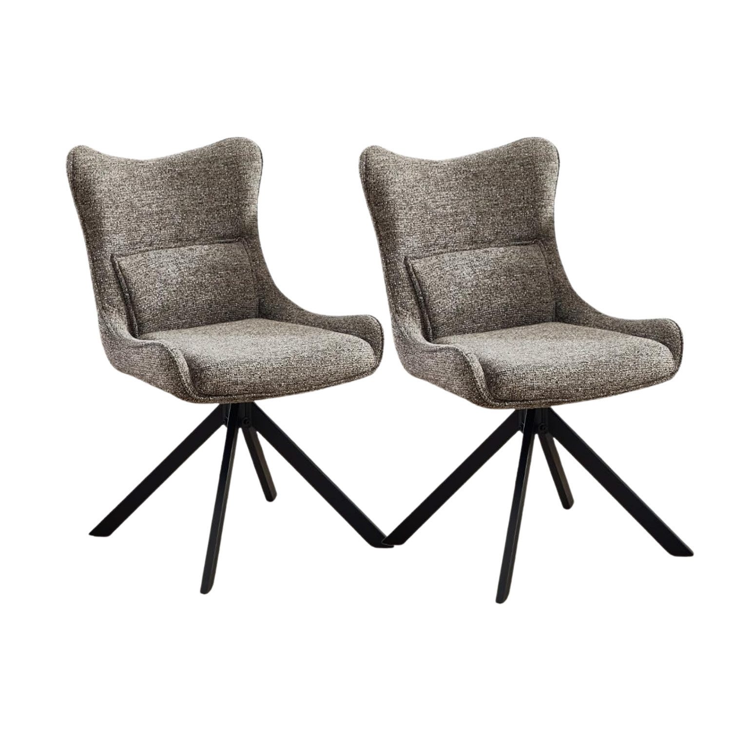 WAHSON OFFICE CHAIRS Esszimmerstuhl 360°Drehbar Esszimmerstühle 2er Set Drehstuhl Chenille mit Metallbeine (2 St)
