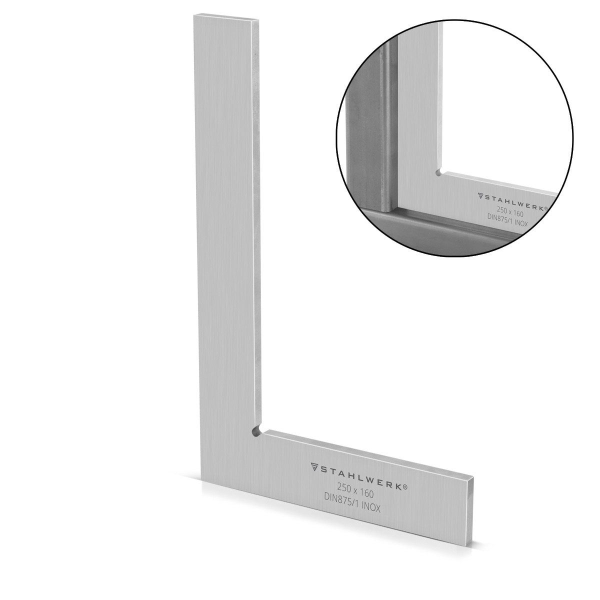 STAHLWERK Flachwinkel Flachwinkel 90° 250 x 160 mm DIN 875/1, (1-St)