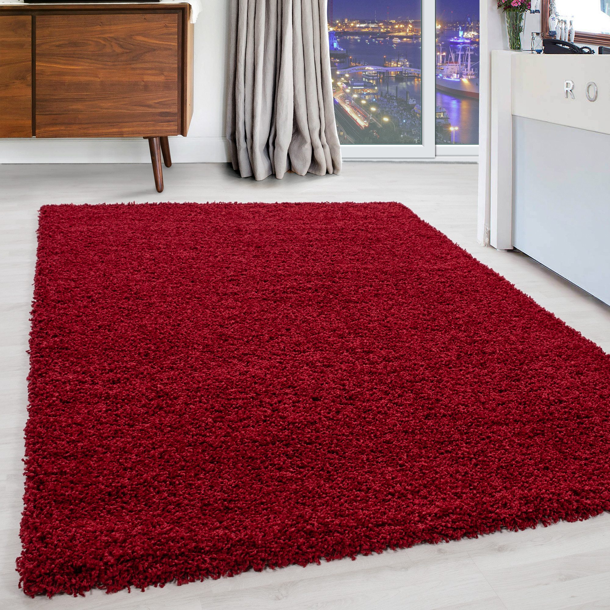 Carpettex Hochflor-Teppich Unicolor - Einfarbig, Läufer, Höhe: 50 mm, Teppi günstig online kaufen
