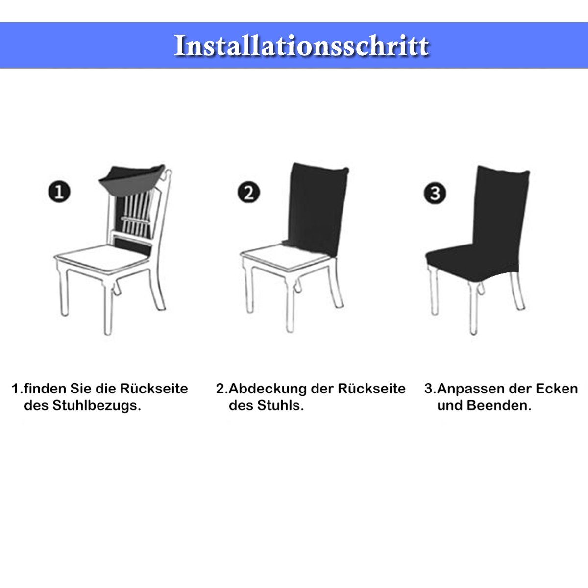 Braun Solide Stuhlhusse Strecken Bankett Stück Stuhlbezug Sitzbezug, Partydekoration Qelus, 2