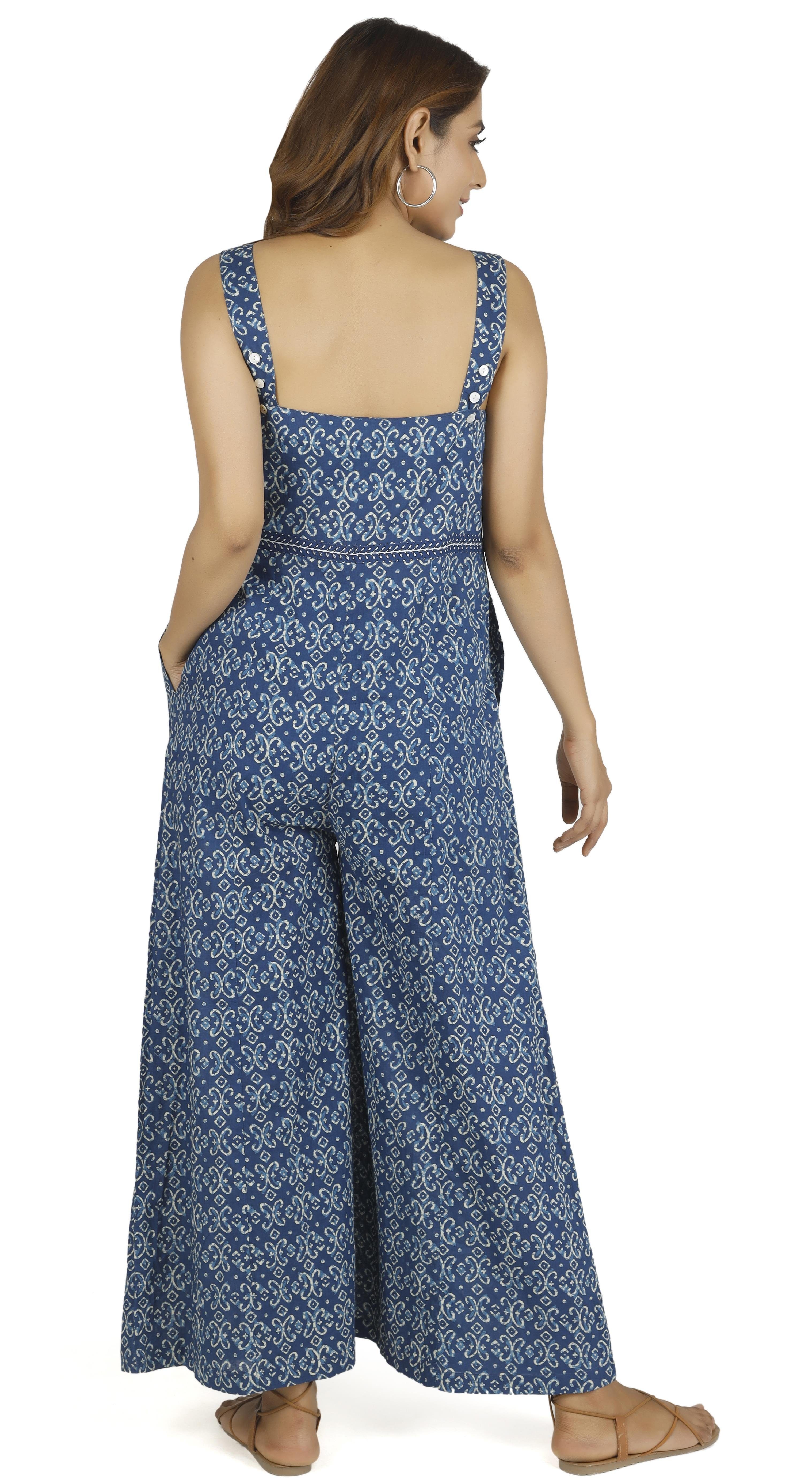 Oversize.. Boho Style Sommerliche Relaxhose Guru-Shop Ethno blau Latzhose, alternative Bekleidung