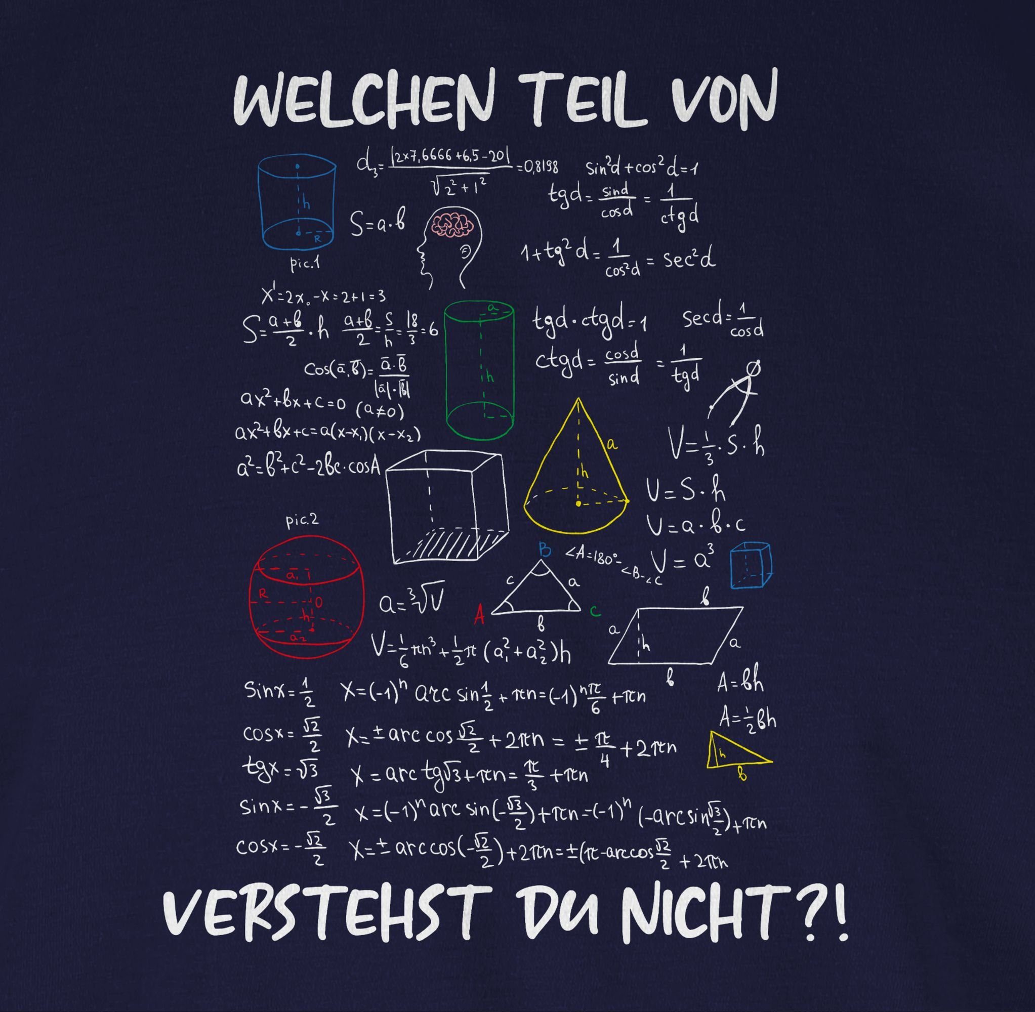 Shirtracer verstehst Physik 2 - du Teil von Ma Lehrer Geschenk nicht Rechnen Welchen Blau Mathe Navy Rundhalsshirt