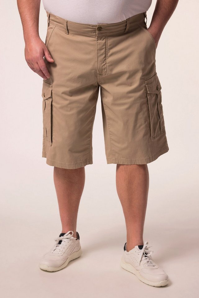 Men Plus Bermudas Cargo-Bermuda Baggy Fit Twill Elastikbund