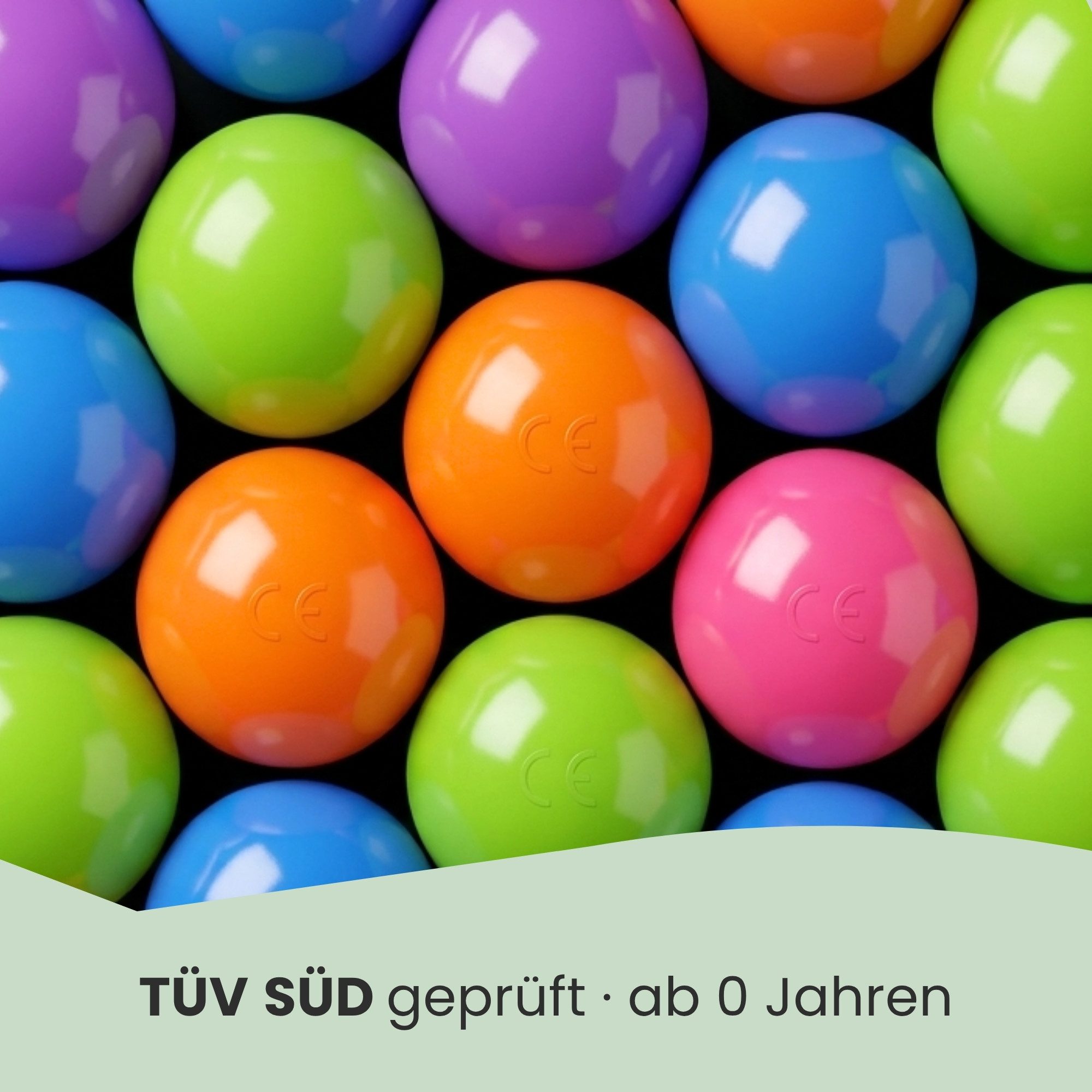 LittleTom Bällebad-Bälle Baby - 200 Bunte Bälle fürs Bällebad - 6cm Geprüfte Kinder Spielbälle (200-St), Ab dem 1. Tag: Babybälle zum Greifen - Plastikbälle für den Bällepool