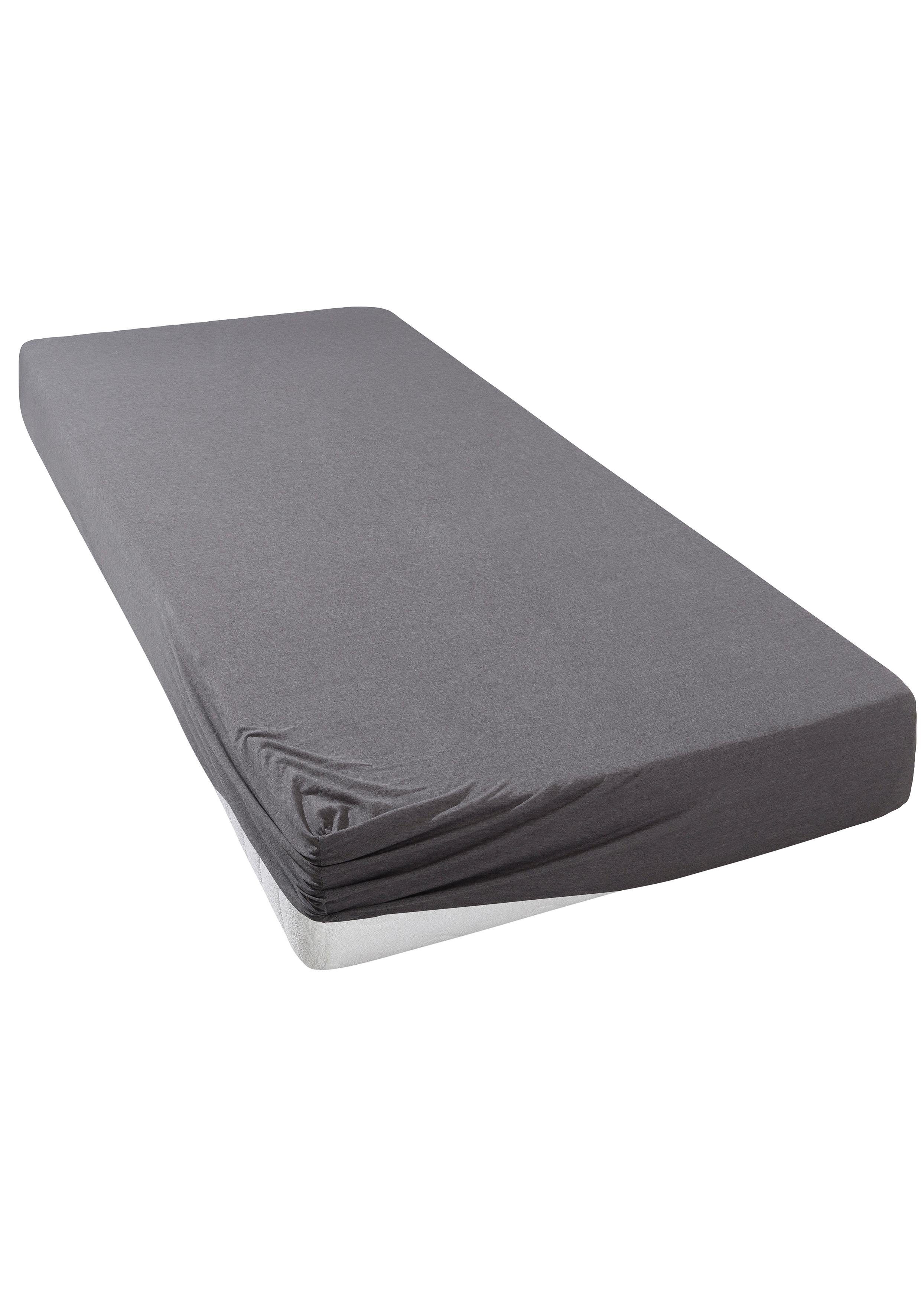 OTTO home Spannbettlaken Bettlaken Jersey, Spannbetttuch mit Baumwolle, uni, Jersey, Gummizug: rundum, (1 Stück), für Matratzen bis 18cm Höhe, Spannbettlaken, Baumwollmischung