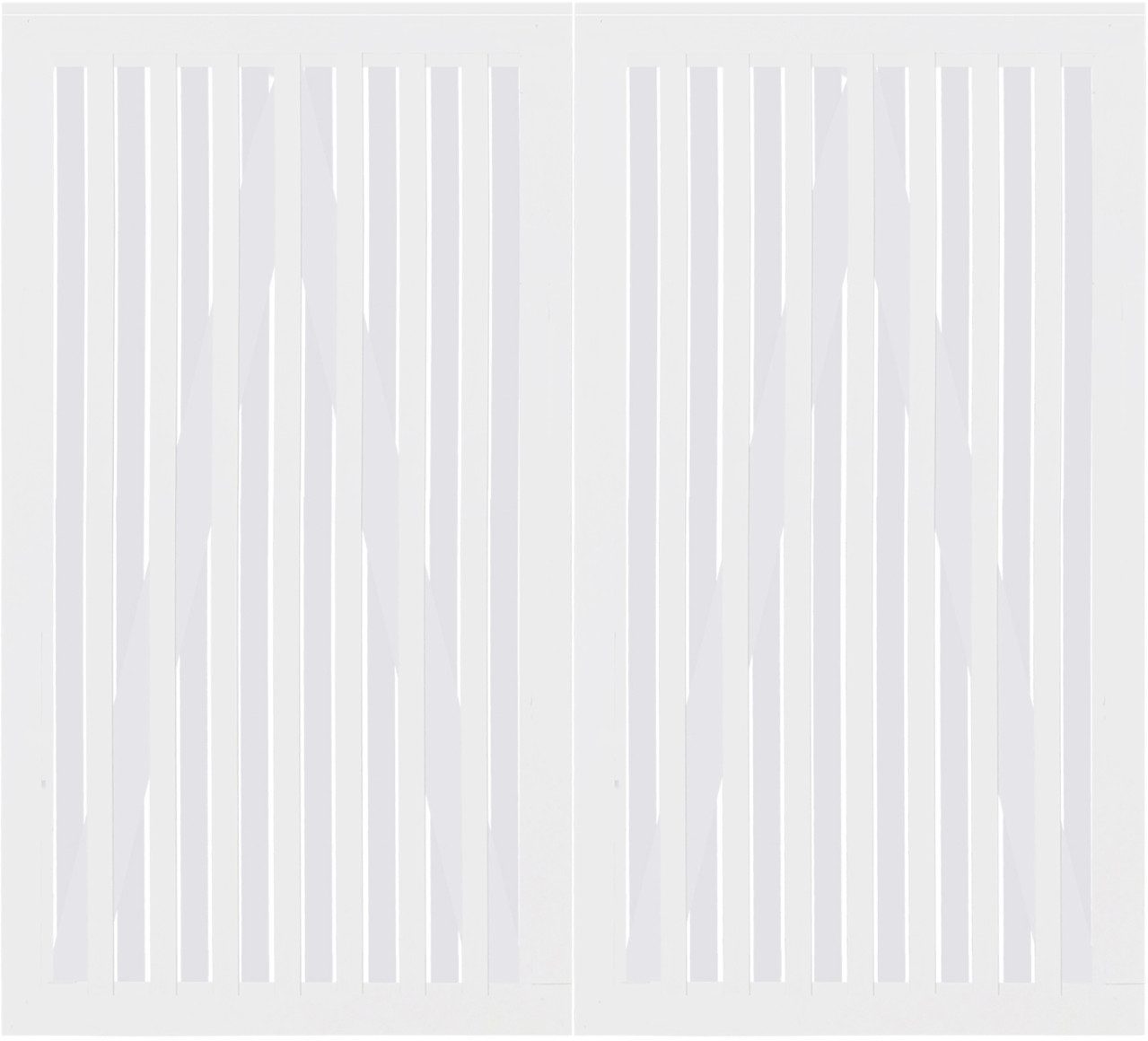 PLUS Zaundoppeltür Plus Doppeltor Nagano 200 x 180 cm RAL 9010 Weiß