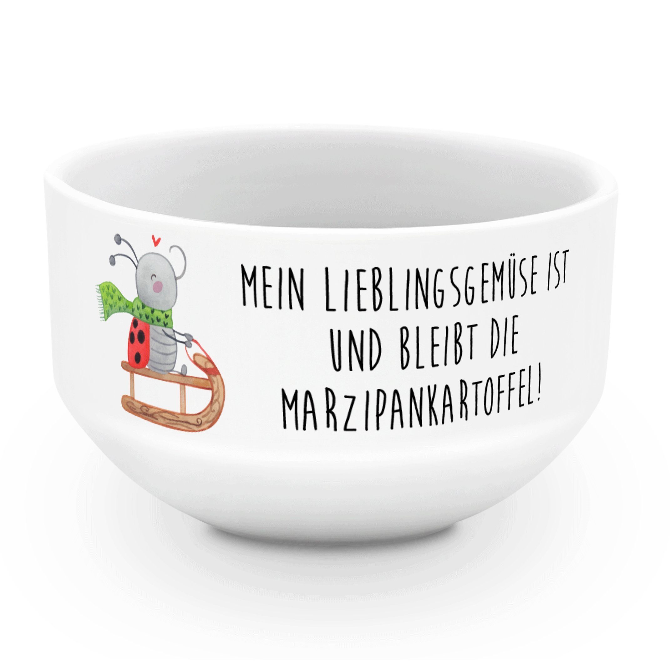 Mr. & Mrs. Panda Müslischale Smörle Rodeln, Schüssel, Weiß, Obstschale, schale, Schlittenfahren, r, Keramik, (Packung), Design Schale joghurtbowl bedruckte Müslischale