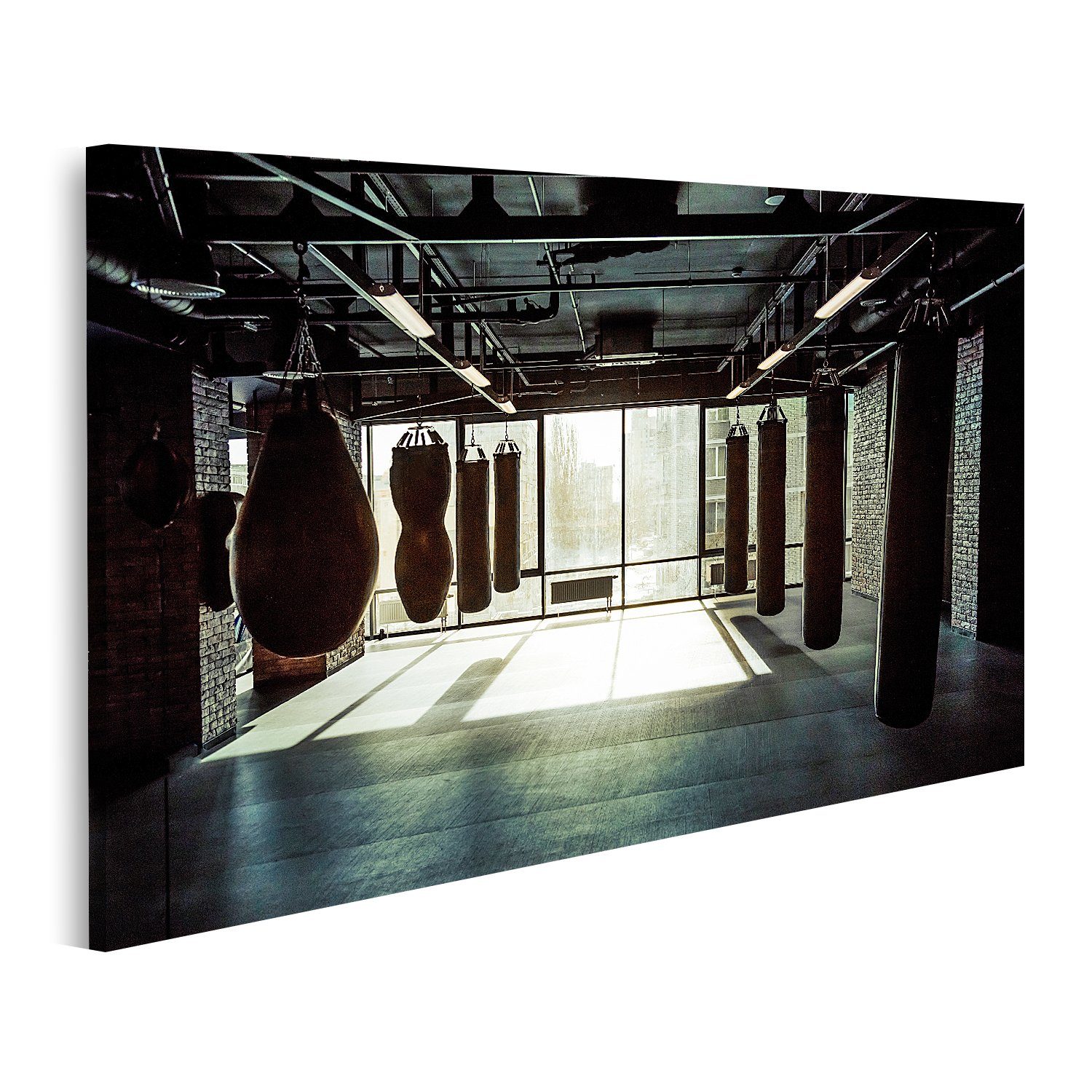 islandburner Leinwandbild Bild auf Leinwand fitnessstudio boxen boxring boxerin kampf kunst kuns