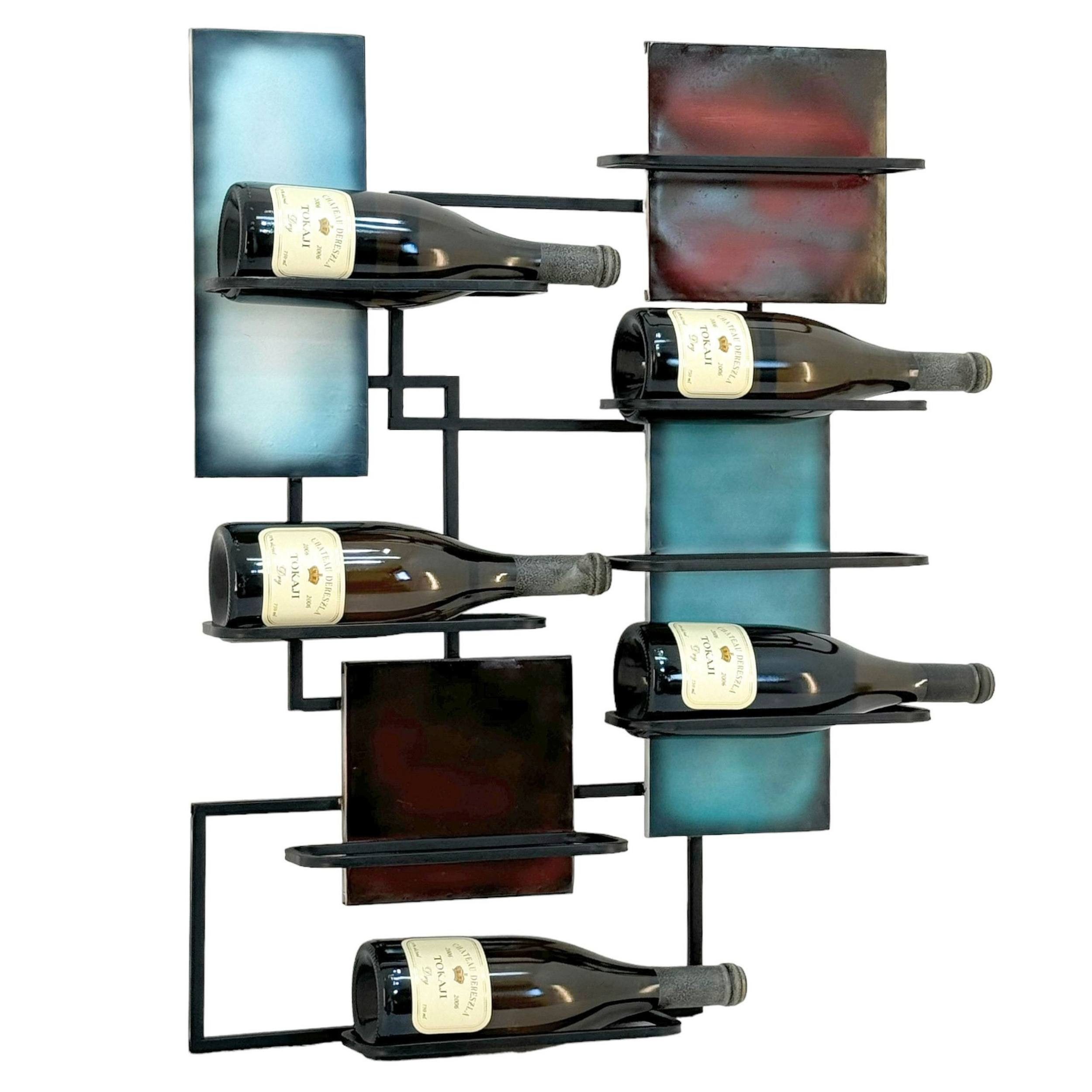 DanDiBo Weinregal Wand Metall Schwarz 8 Flaschen Schmal 96618 Design Flasch günstig online kaufen