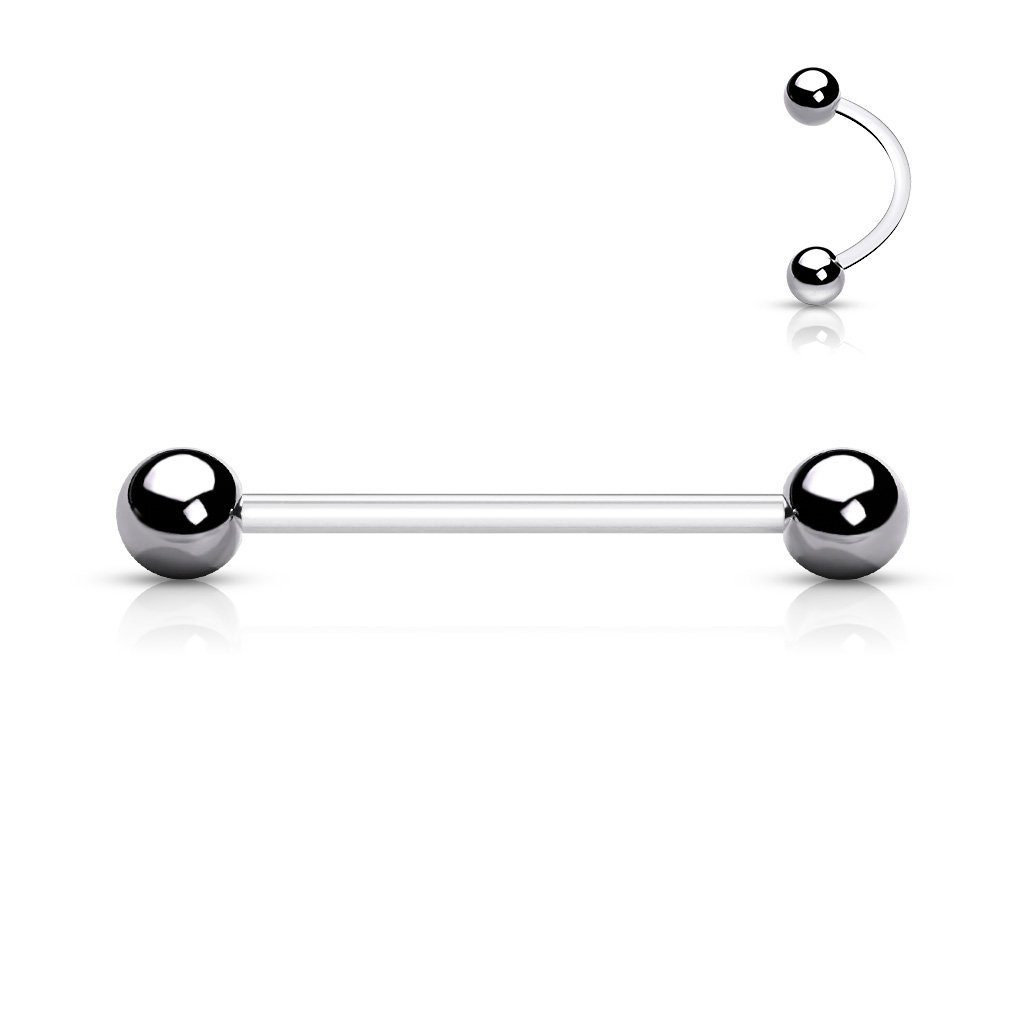viva-adorno Brustwarzenpiercing Barbell Piercing Stab Kunststoff Stahlkugel günstig online kaufen