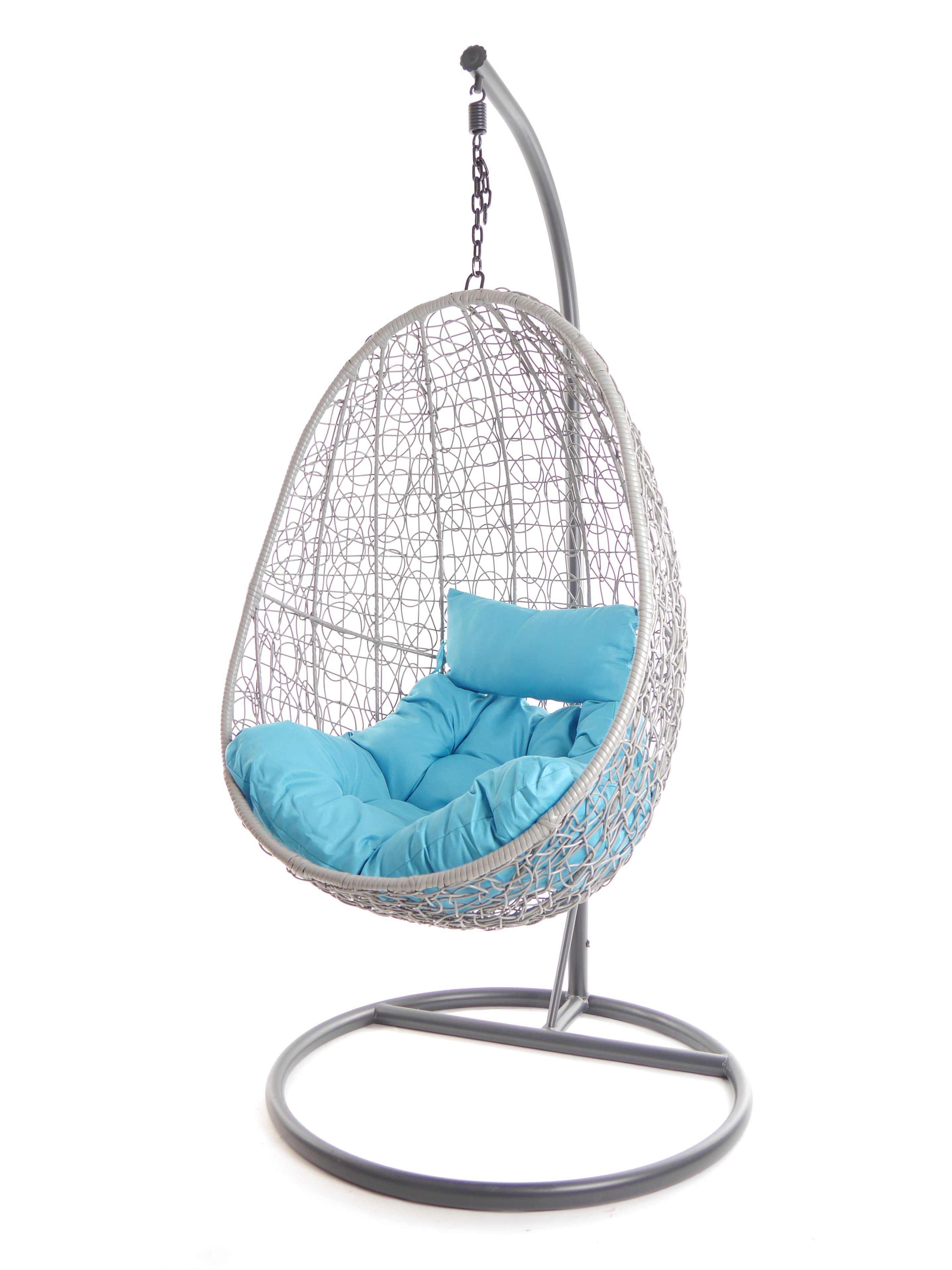 KIDEO Hängesessel Hängesessel CAPDEPERA grau, mit Gestell und Kissen