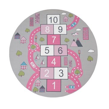 Kinderteppich Kinderteppich Spielteppich Für Kinderzimmer Straßen-Look Hüpfkästchen, TT Home, Läufer, Höhe: 4 mm