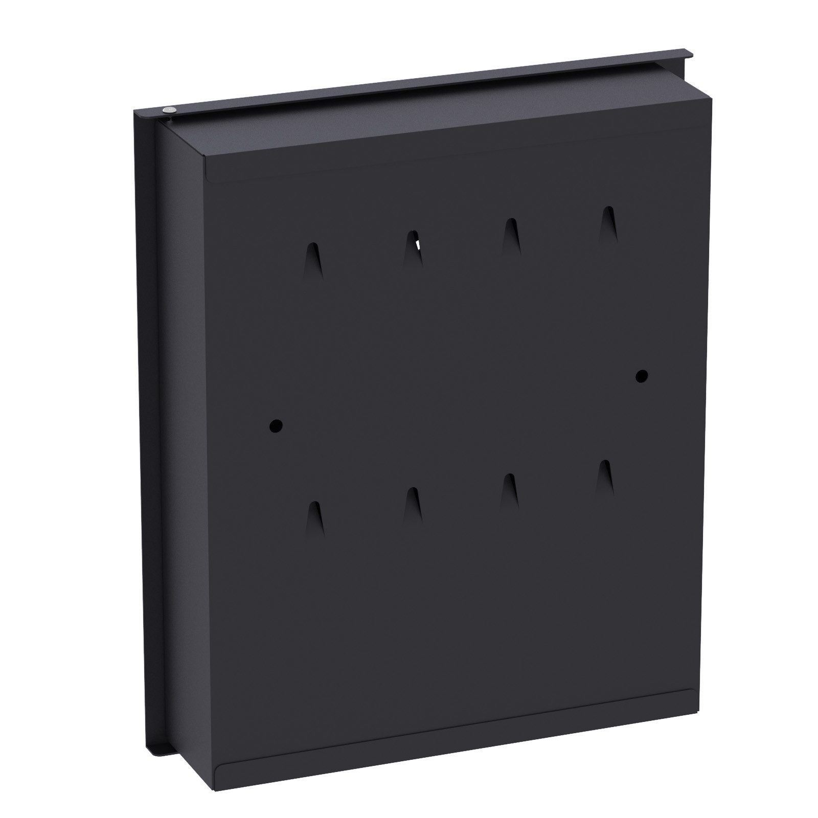 VOSSBACH Schlüsselkasten Schlüsselbox Schlüssel Kasten Box, Edelstahl Schwarz 8 Haken Magnetverschluss