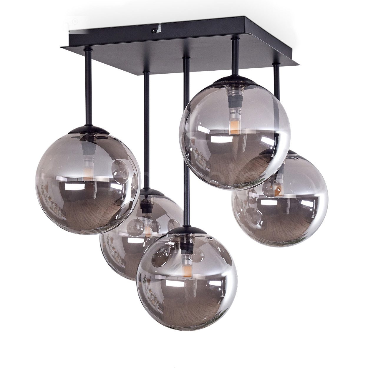 hofstein Deckenleuchte Deckenlampe aus Metall/Glas in günstig online kaufen