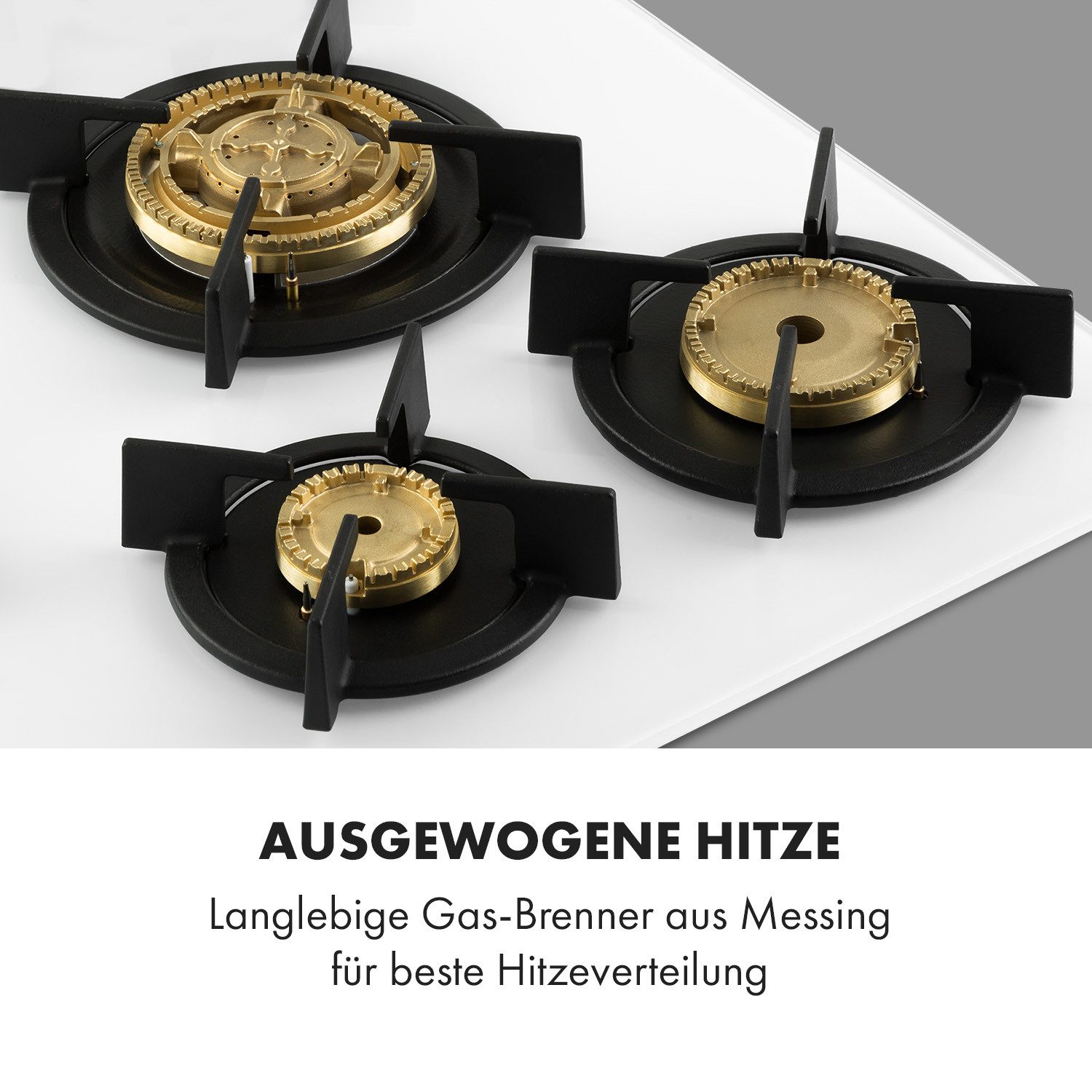 Klarstein Gas-Kochfeld Goldflame 5, Einbau Gas Kochfeld 5 Platten Herdplatte Kochplatte Einbaukochfeld