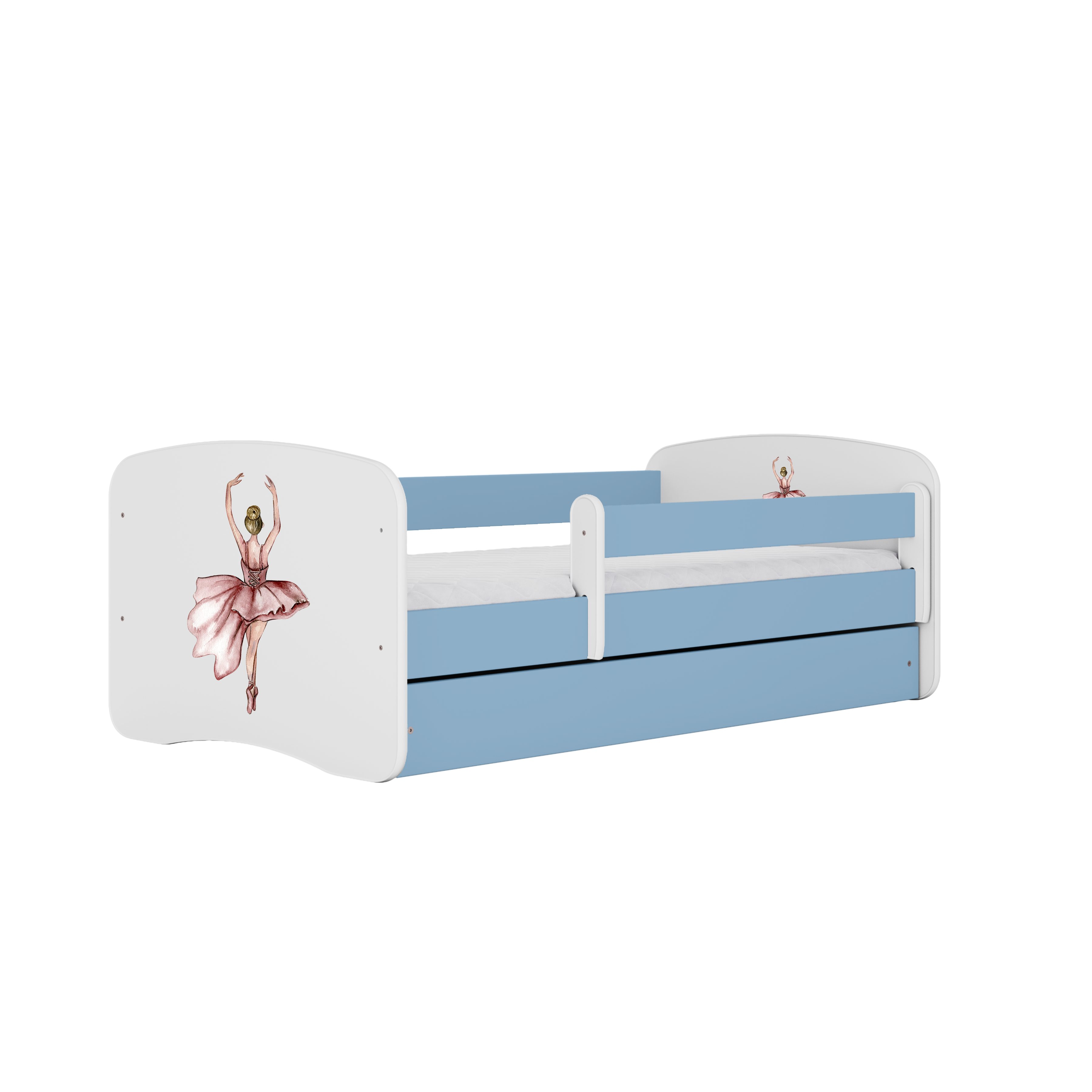 Raumhirsch Furniture Kinderbett 70x140, 80x160, 80x180 cm - Komplettset mit Schublade (Bett für Mädchen, Einzelbett Kinder 2–12, mit Rausfallschutz & Lattenrost), verschiedene Farben & Designs
