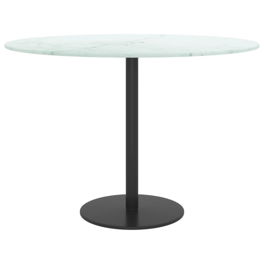 furnicato Tischplatte Esstischplatte 60 x 0,8 cm in Weiß - Marmor-Design aus Hartglas (1 St), Langlebige Tischplatte als Couchtisch-Aufsatz für Wohnbereiche