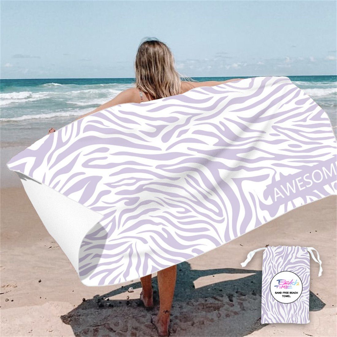 YOOdy~ Strandtücher Strandtuch,strandhandtuch (1-St), 80 x 160 cm,schnell trocknet Zebradruck