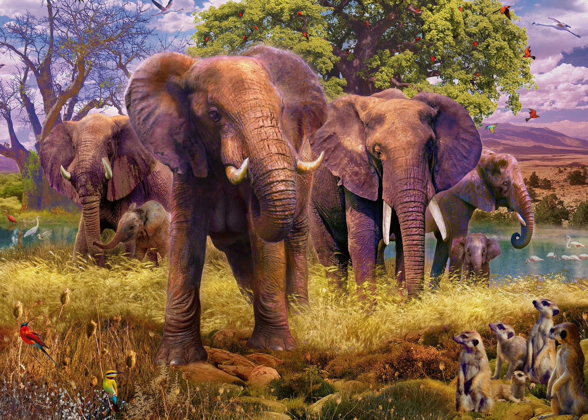 Ravensburger Verlag GmbH Puzzle Ravensburger, Afrikanische Tiere, 2x 1000 Teile Puzzle, 1000 Puzzleteile