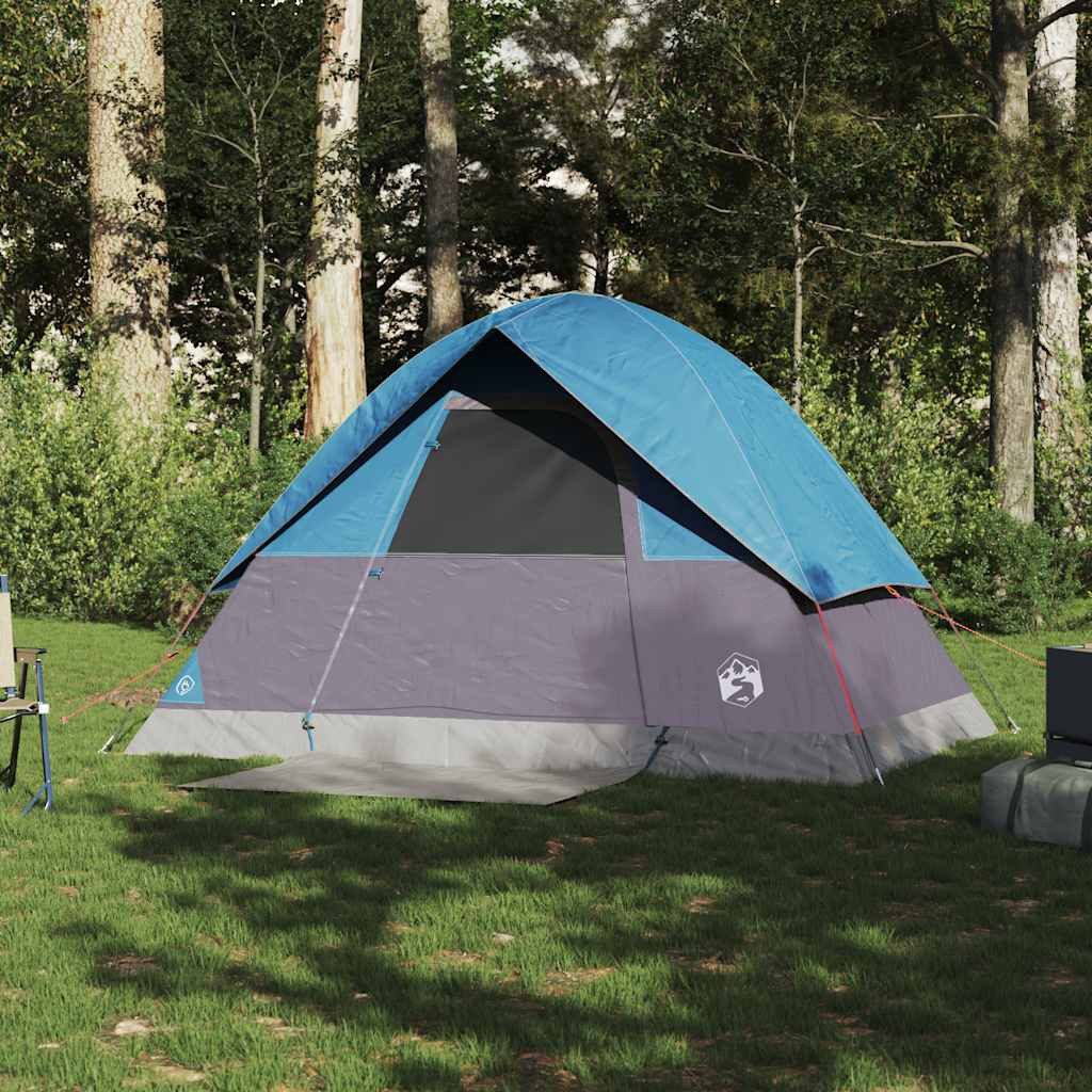furnicato Faltzelt Camping Kuppelzelt 215 x 150 x 127 cm Blau, (1 tlg), Wetterfestes Familienzelt mit E-Anschluss und versiegelten Nähten
