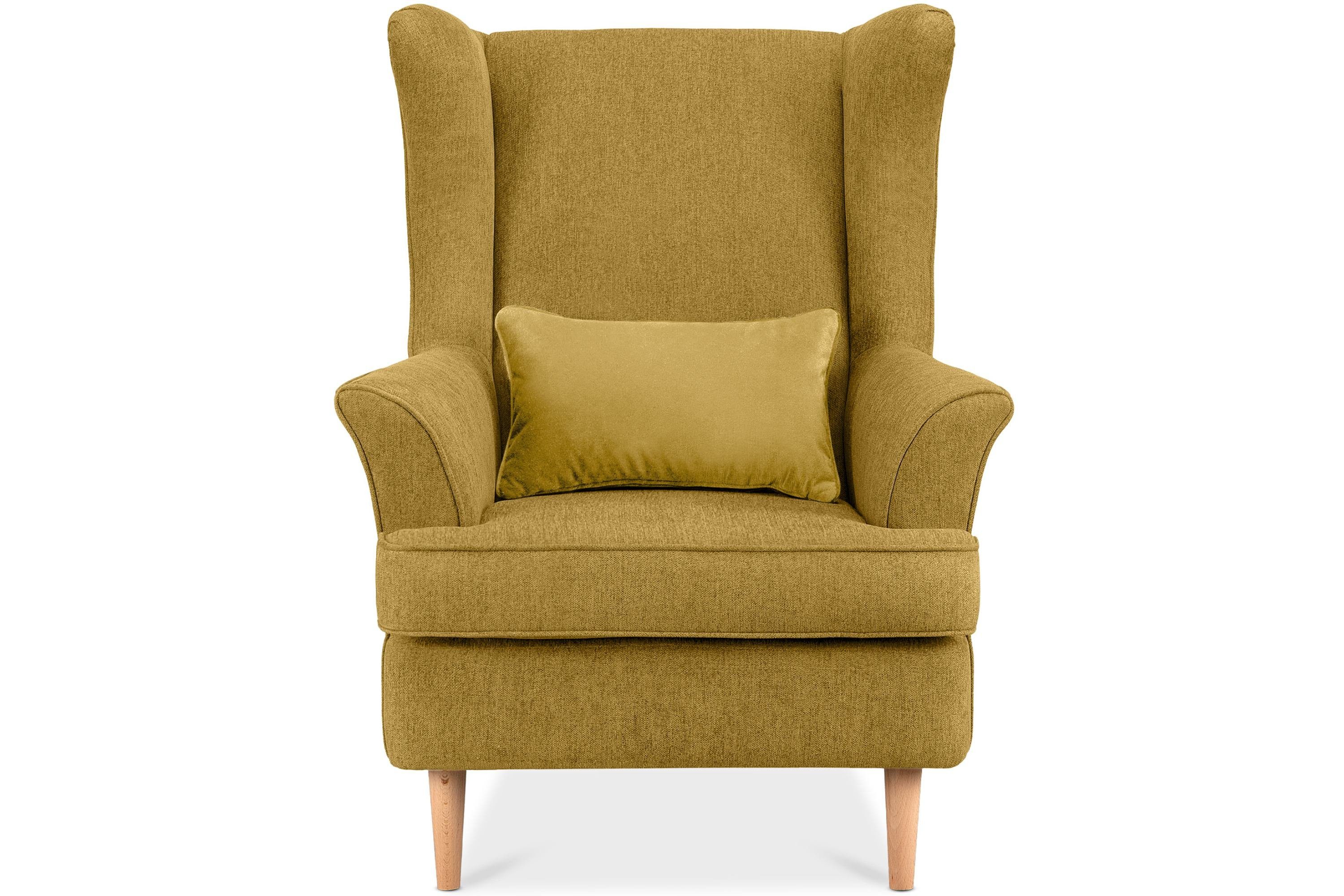 inklusive Kissen Sessel, Design, Füße, STRALIS Konsimo zeitloses hohe Ohrensessel dekorativem
