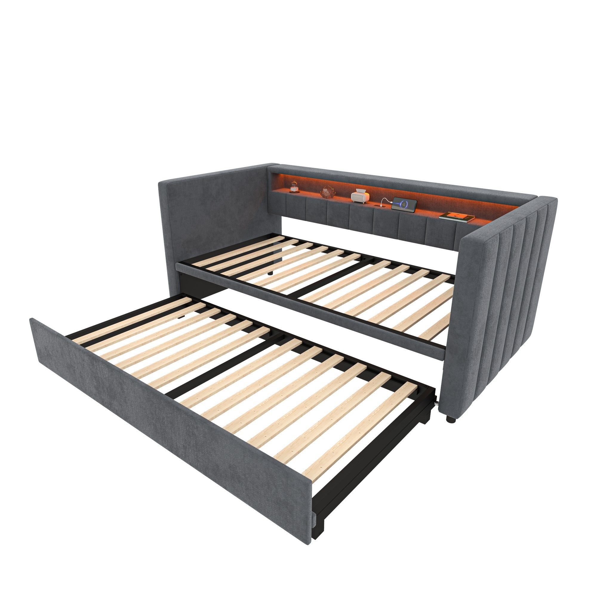 LVHOM Schlafsofa 90x190cm mit ausziehbarem Bett,Samtstoff,schlichtes Streif günstig online kaufen