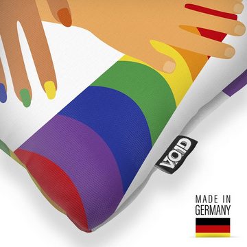 Kissenbezug, VOID (1 Stück), Pride LGBTQ Hands Hände Zusammenhalt Armband Gruppe Freunde Gay pride