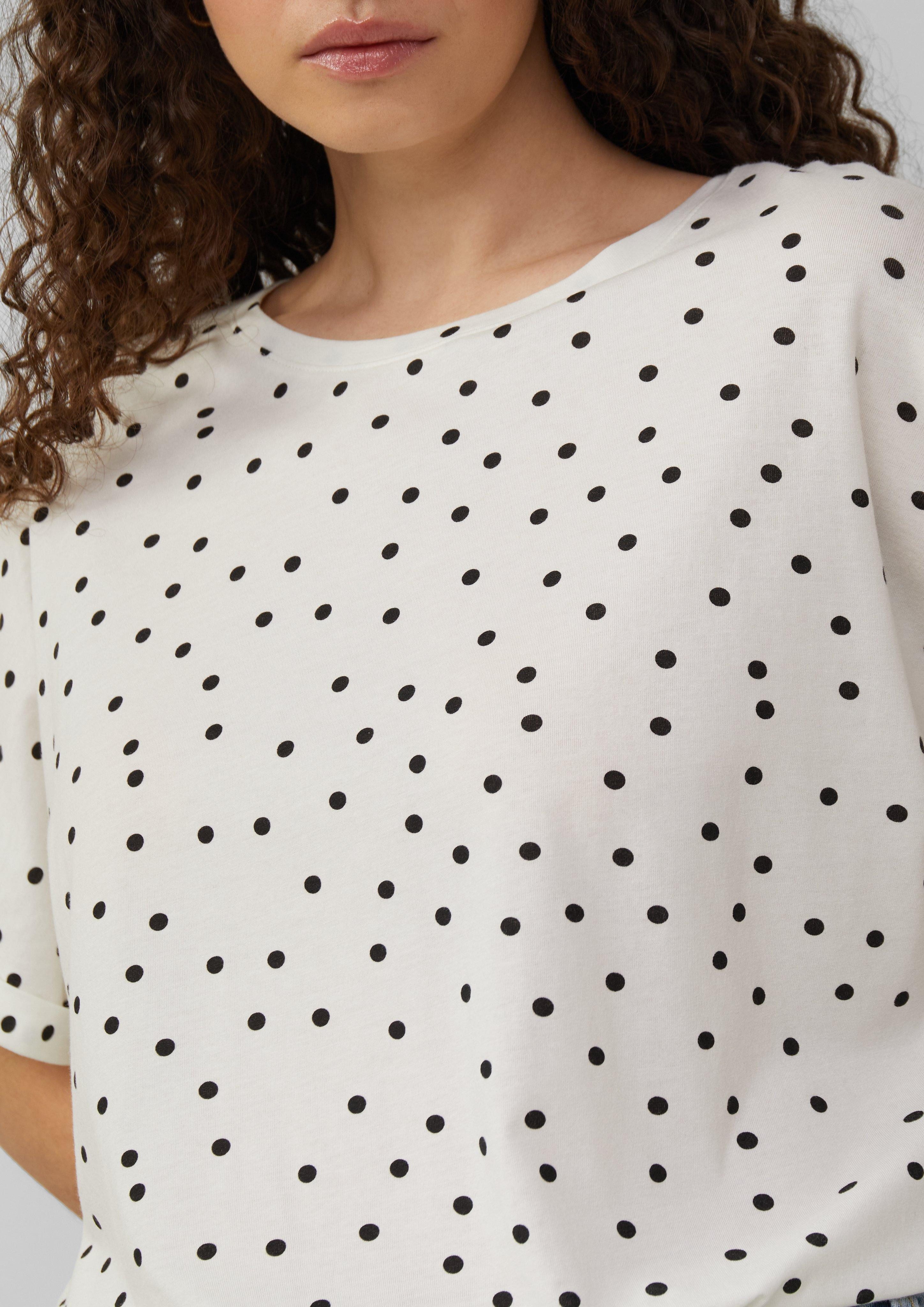 QS Kurzarmshirt Locker geschnittenes T-Shirt aus günstig online kaufen