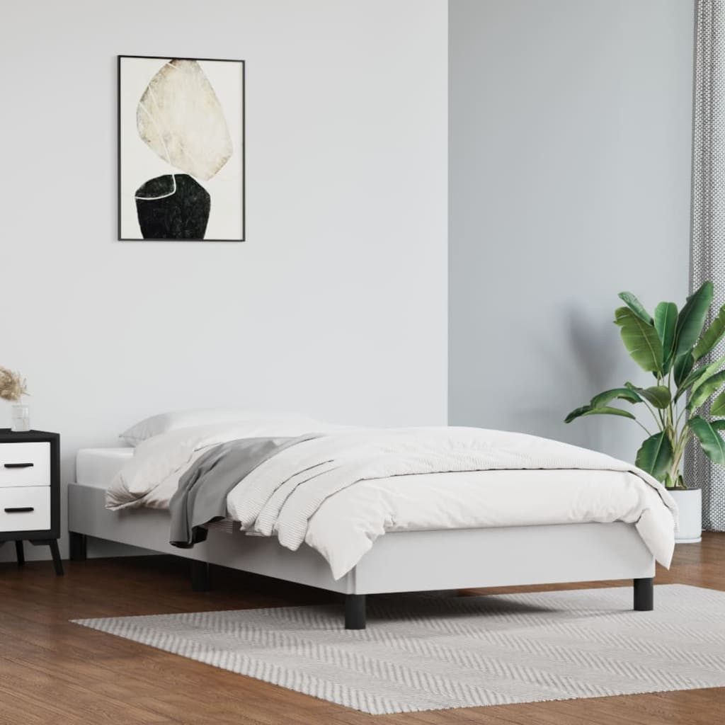 furnicato Bettgestell Weiß 100x200 cm Kunstleder günstig online kaufen