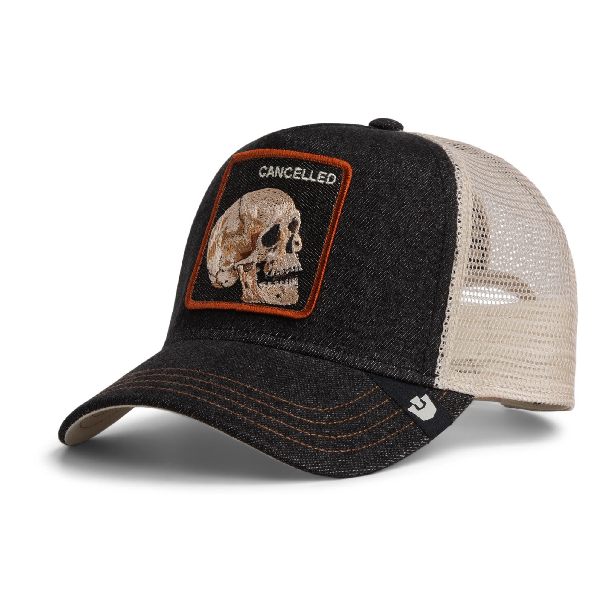 GOORIN Bros. Trucker Cap Goorin Bros. Denim Skull Trucker Cap Dark Denim (Basecap, Basecap, Trucker Kappe, Meshcap)