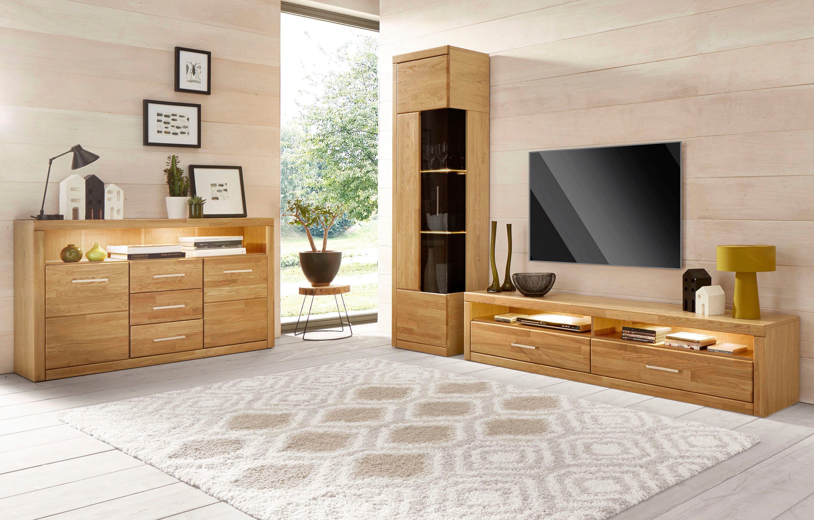 Home affaire Vitrine Ribe,180cm hoch,5 Fächer,2 Glasböden variabel einsetzb günstig online kaufen