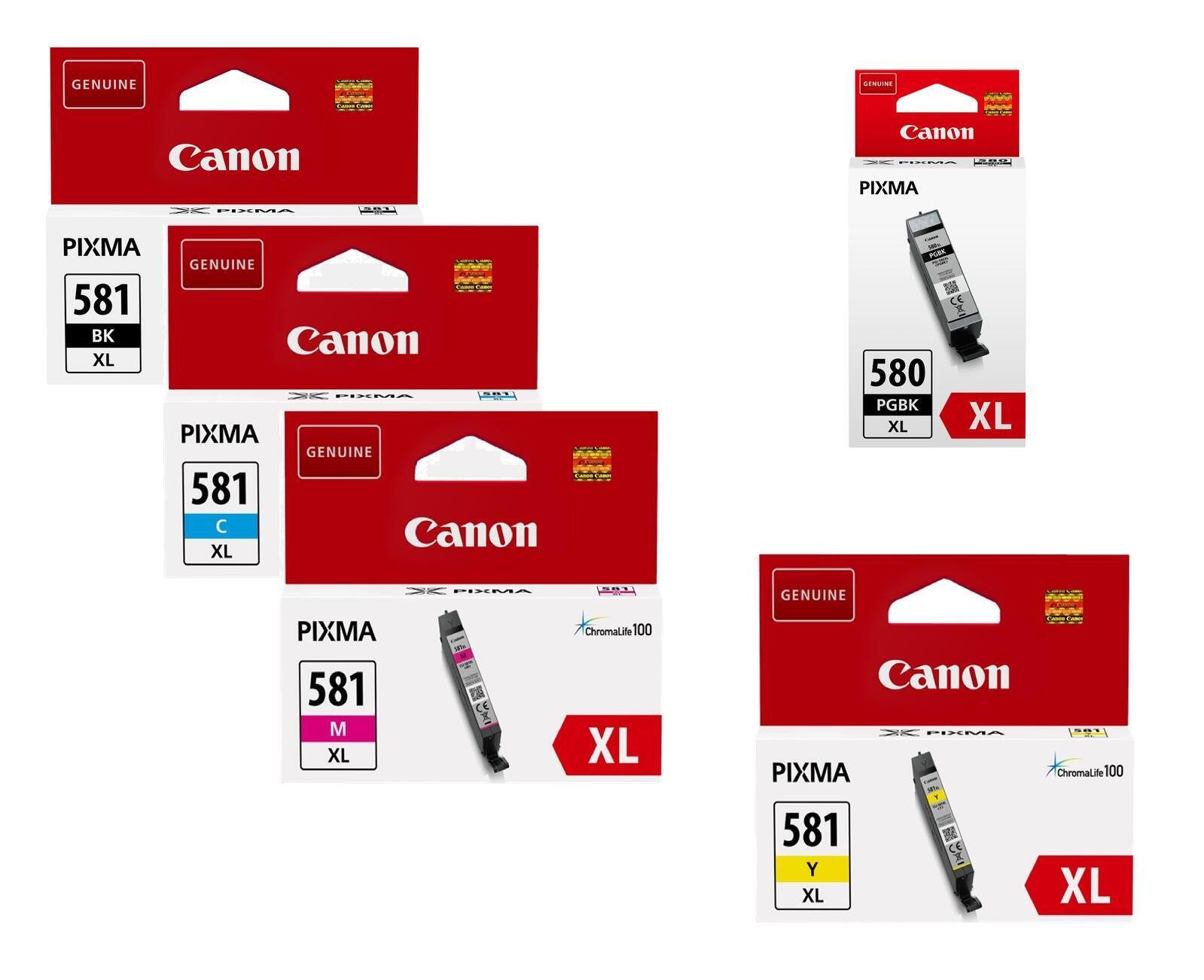 Canon Canon PGI-580XL PGBK + CLI-581XL Druckerpatronen 5 Tintenpatrone