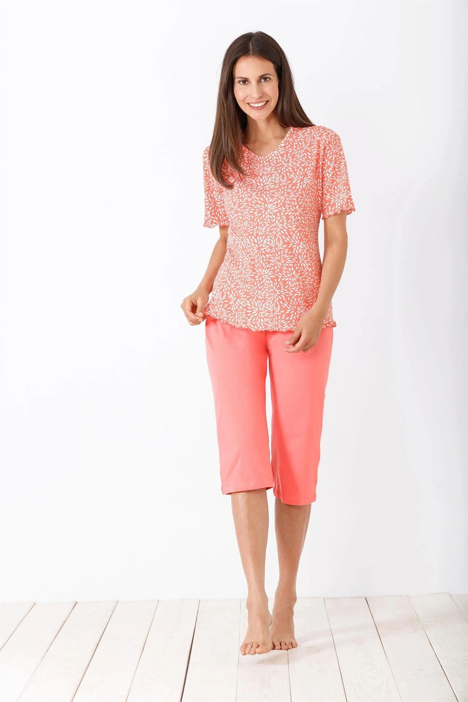 Hajo Capri-Pyjama 46241 florales Allover Print-Design günstig online kaufen