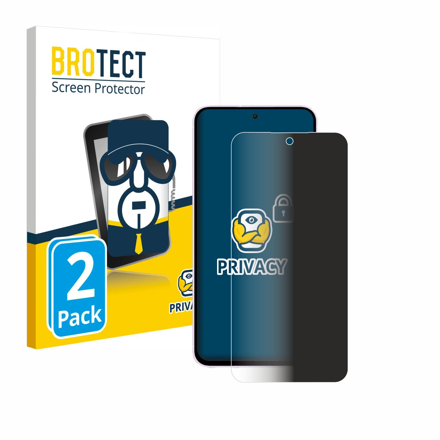 BROTECT Displayschutzfolie Sichtschutzfolie für Samsung Galaxy A56 5G, 2 Stück, Anti-Spy Privacy Sichtschutz Blickschutzfolie Blaulicht-Schutz