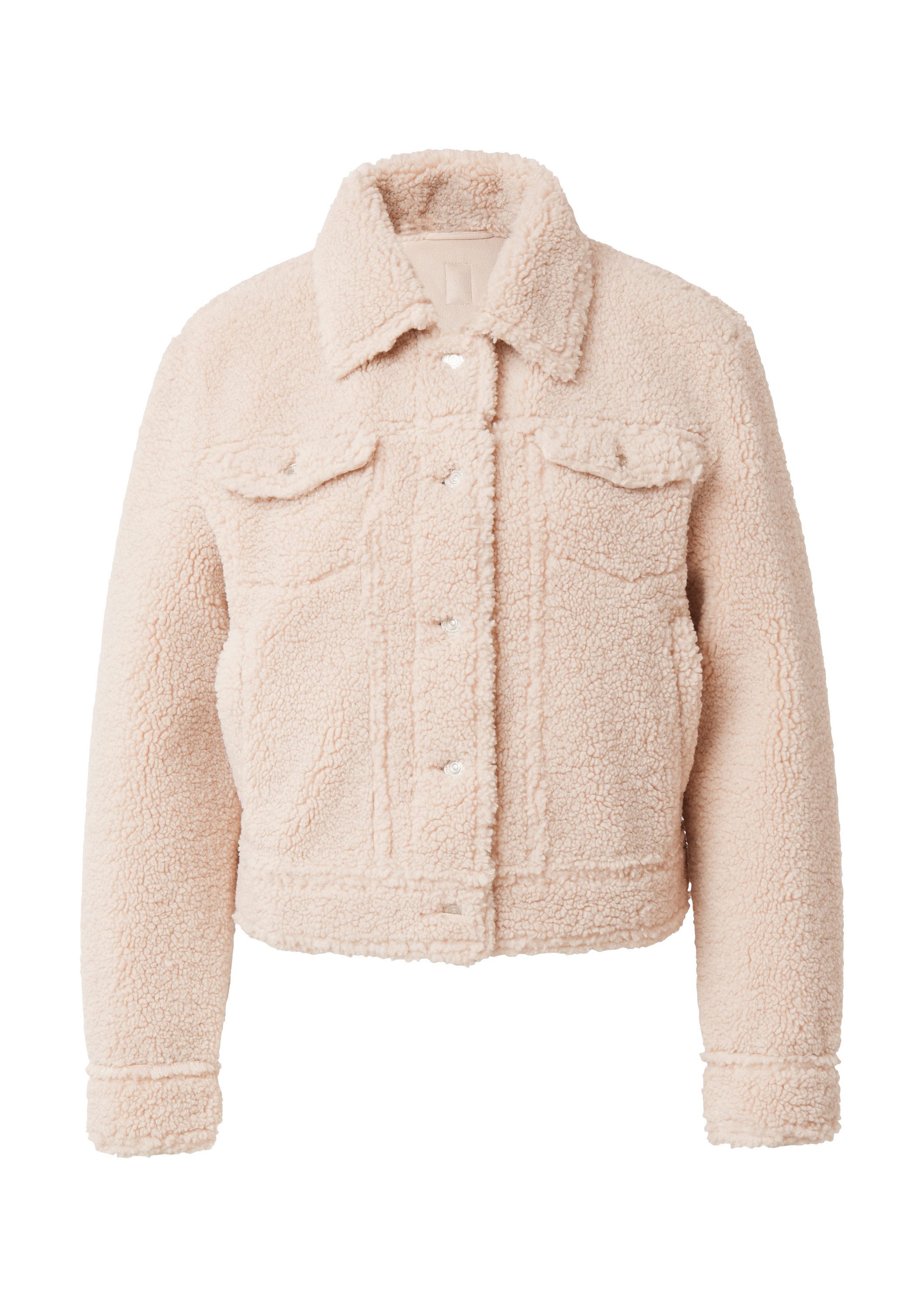 comma Funktionsjacke Outdoor-Jacke Kurze Teddy-Jacke mit Hemdkragen günstig online kaufen