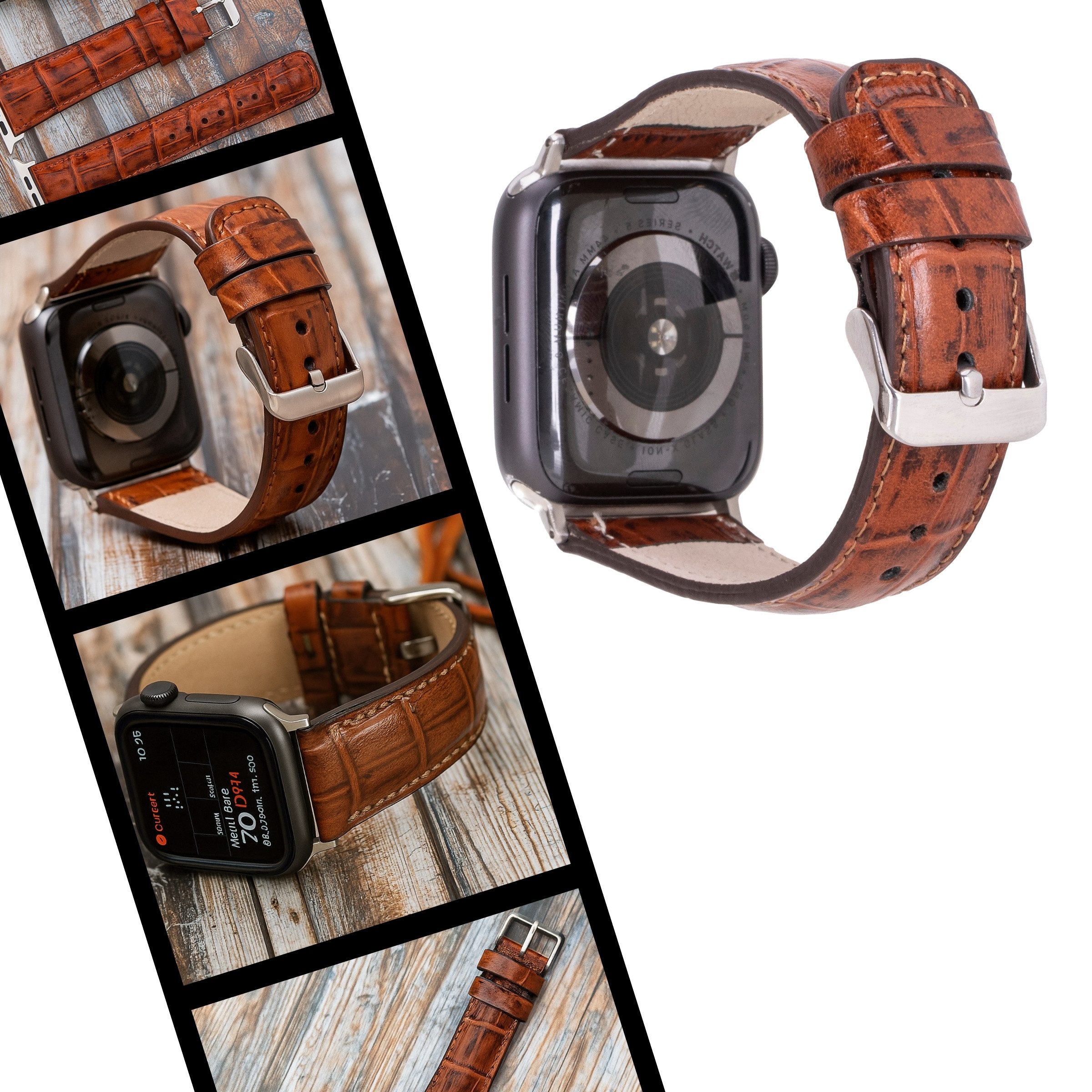 Renna Leather Smartwatch-Armband Apple Watch Band für Series 11/10 / Ultra/9/SE/8-1 Echtleder Armband