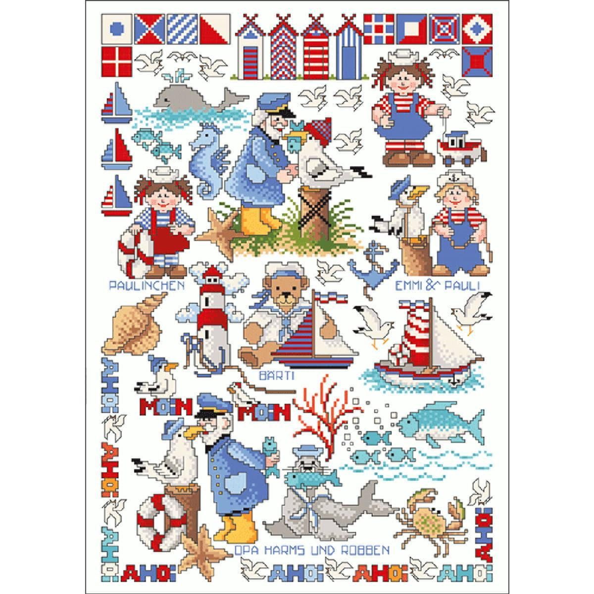 Lindner´s Kreuzstiche Kreativset Lindner´s Kreuzstiche Zählmuster Vorlage "Pauli & Paulinchen", 069, (embroidery kit by Marussia)