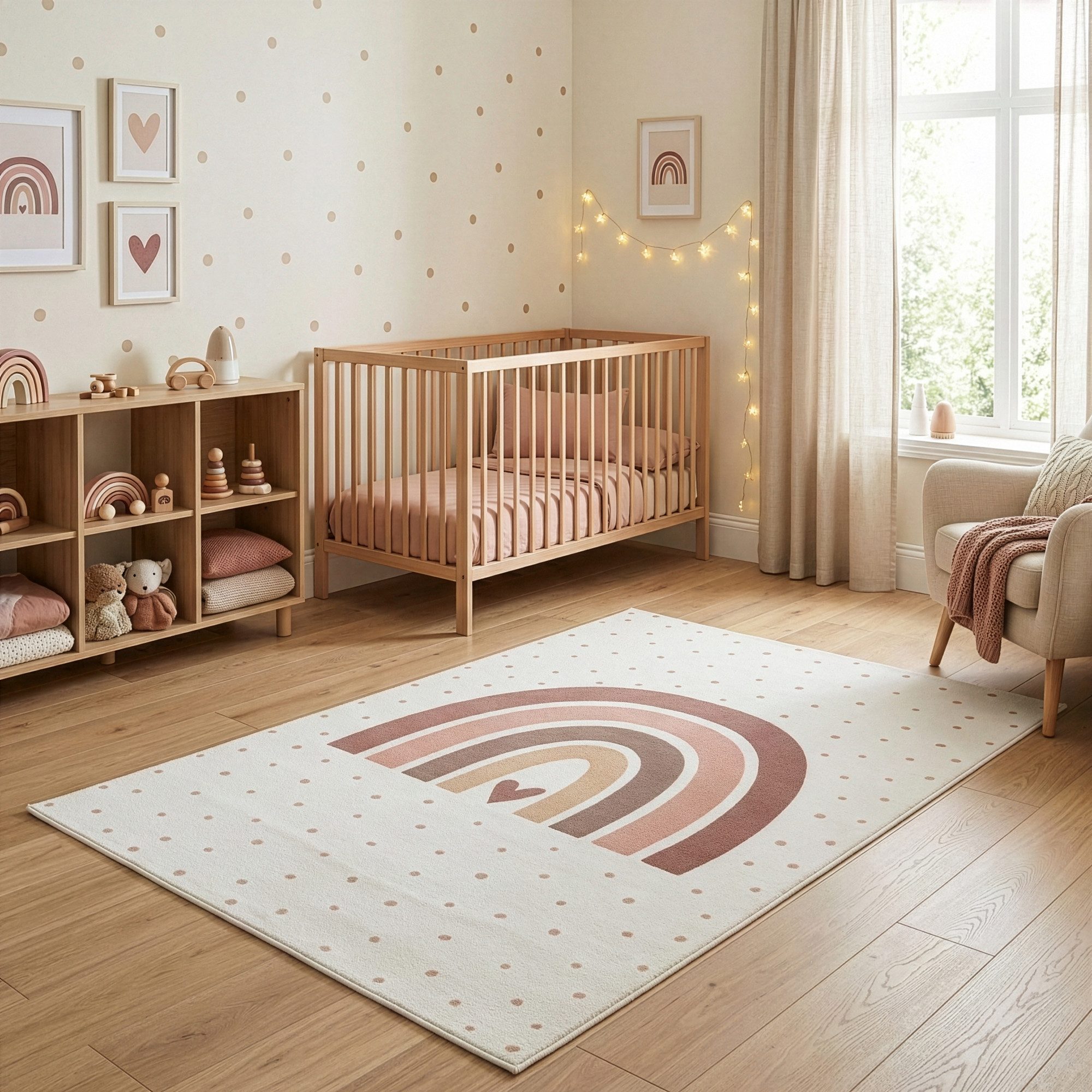 Carpettex Kinderteppich Regenbogen Liebe, Rechteckig, Höhe: 8 mm