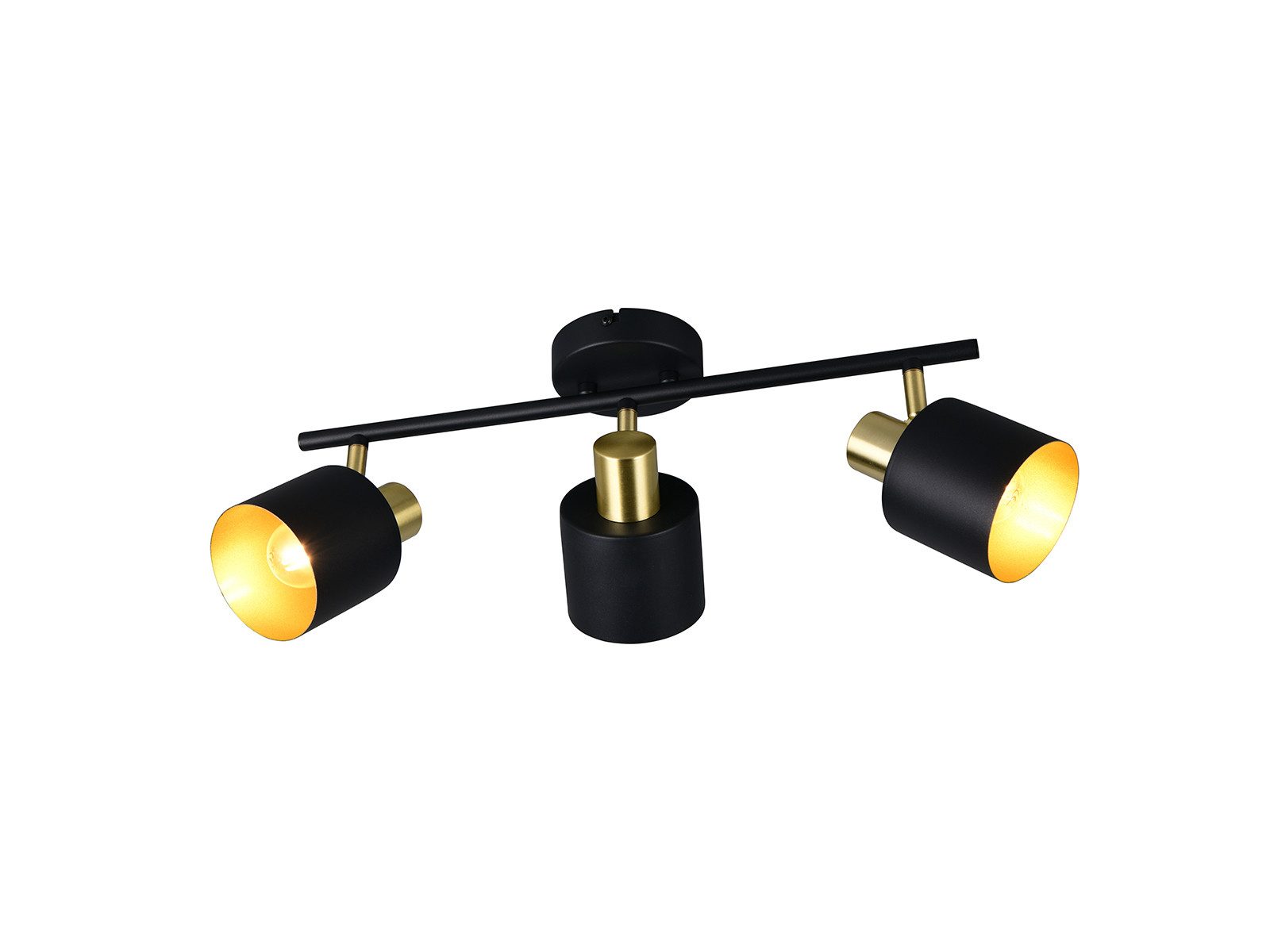 TRIO Leuchten LED Deckenstrahler 3-flammig aus Metall, Breite 53,5cm, Dimmfunktion, LED wechselbar, Warmweiß, Strahler innen, Lampenschirme schwenkbar inkl. dimmbaren Leuchtmitteln