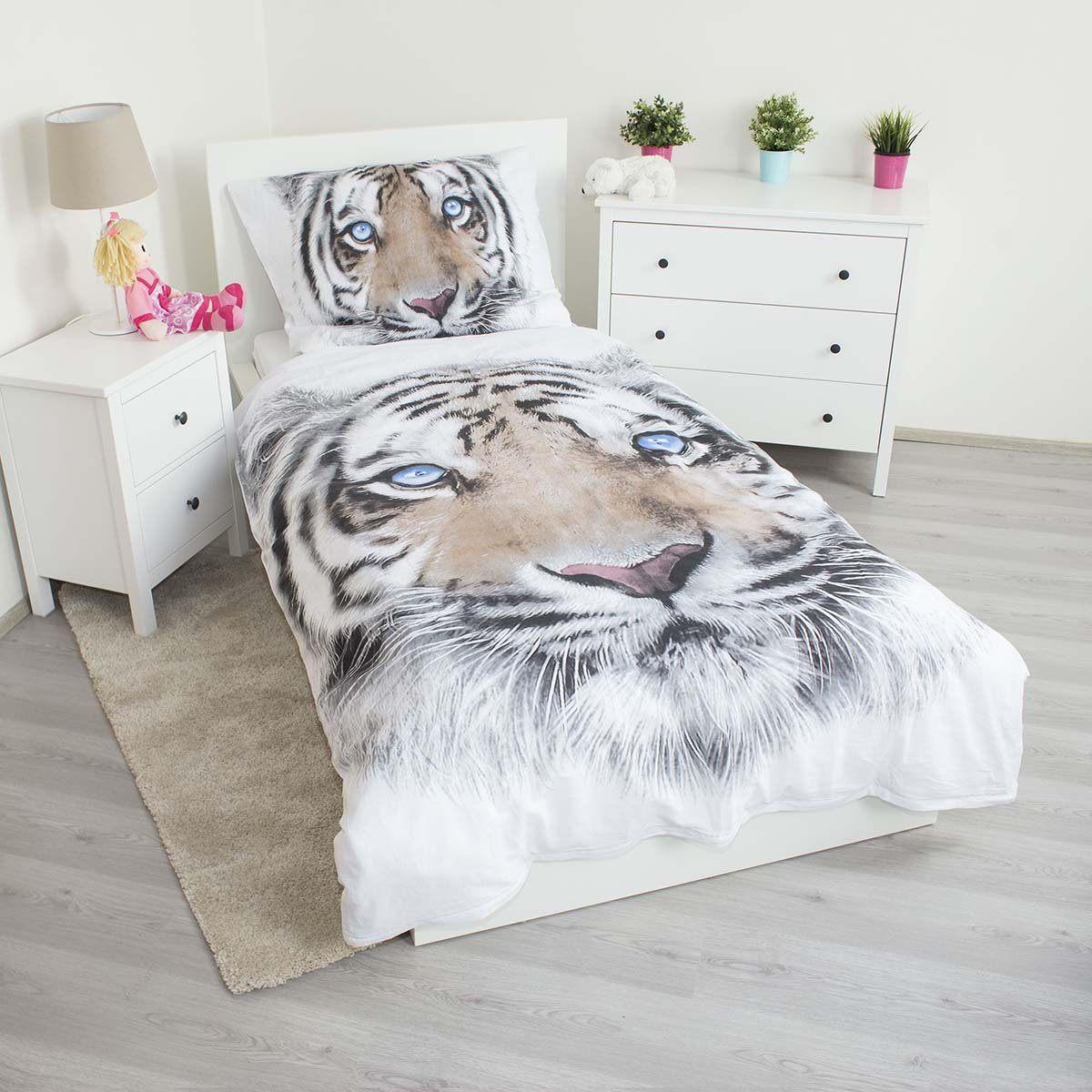 Jerry Fabrics Kinderbettwäsche Tiger, Renforcé, 2 günstig online kaufen