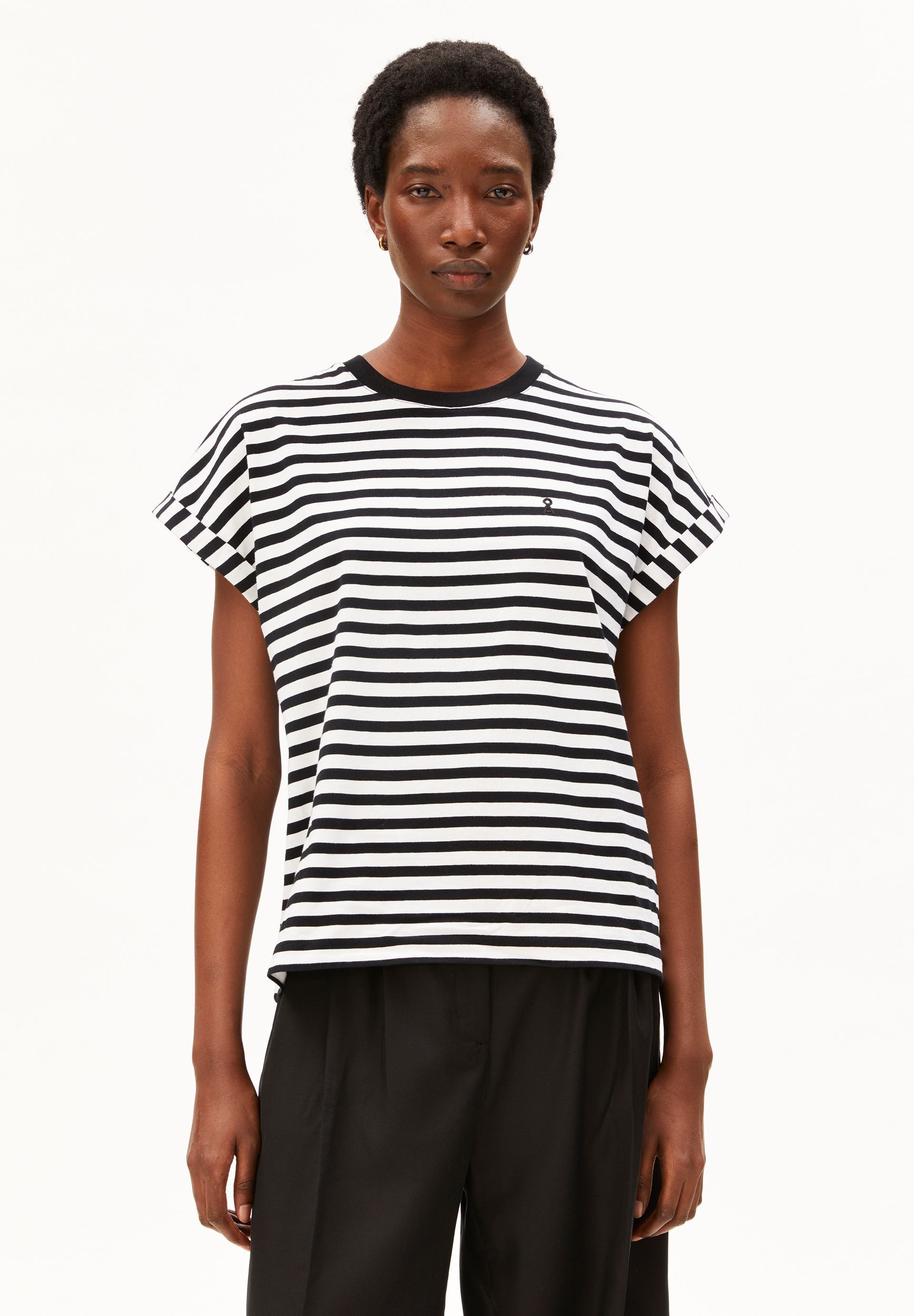 Armedangels T-Shirt IDAARA STRIPE Bio-Baumwoll Mix Loose Fit