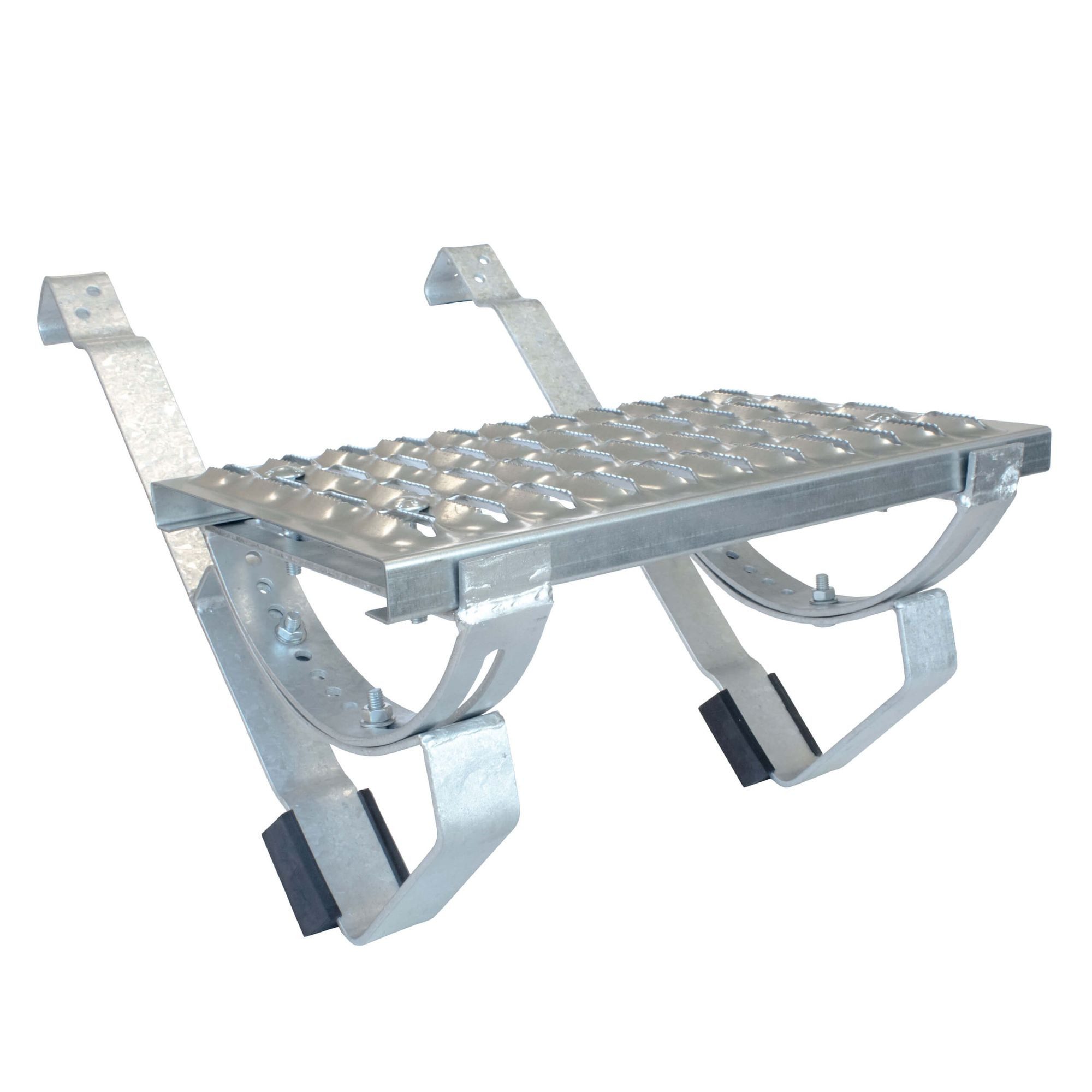 DAPRONA Trittleiter Laufrost Set für gewellte Dachziege (40cm, Silber inkl. Montagematerial, TÜV Rheinland zertifiziert, Dachtritte für Schornsteinfeger), inkl. Montagematerial für sichere Dachbegehung