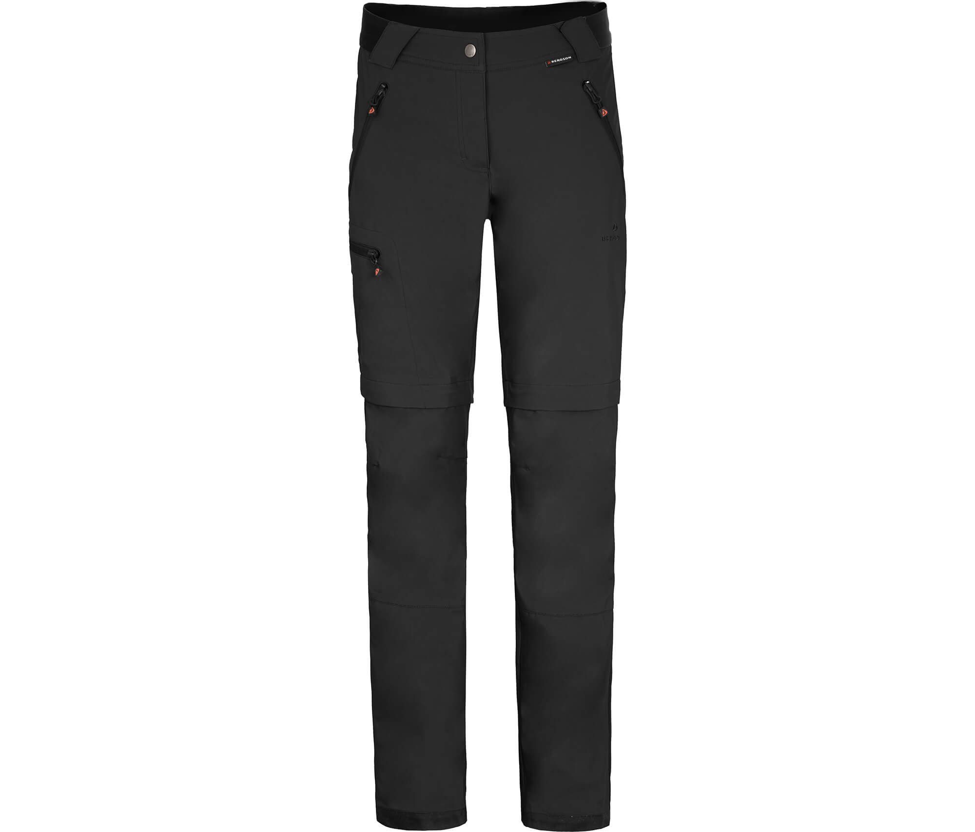 Bergson Zip-off-Hose TESSE Zipp-Off Damen Softshellhose, winddicht, strapazierfähig, Стандартні розміри, schwarz